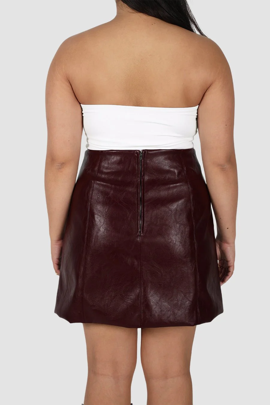 REVOLVER PU LEATHER SKIRT BURGUNDY - Image 7