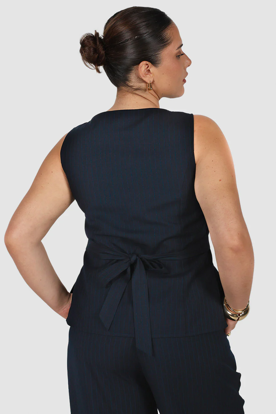 ROMIE VEST NAVY PINSTRIPE - Image 5