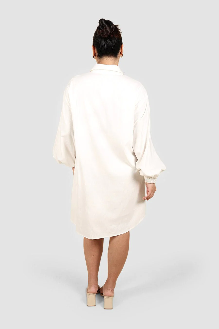RORAN BUTTON DRESS WHITE - Image 3