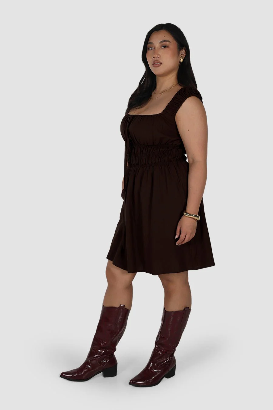 ROUX MINI DRESS ESPRESSO - Image 4