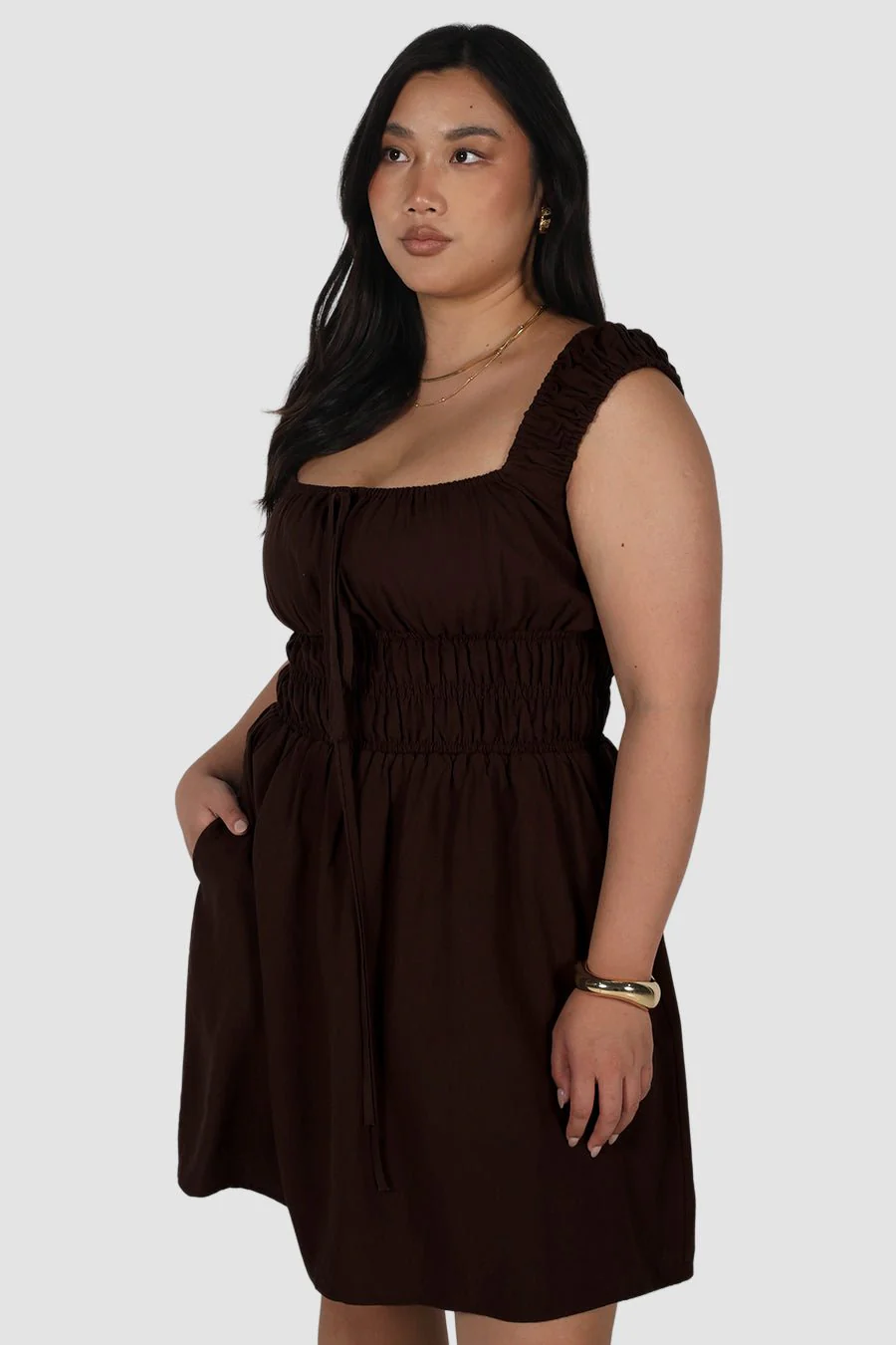 ROUX MINI DRESS ESPRESSO - Image 5