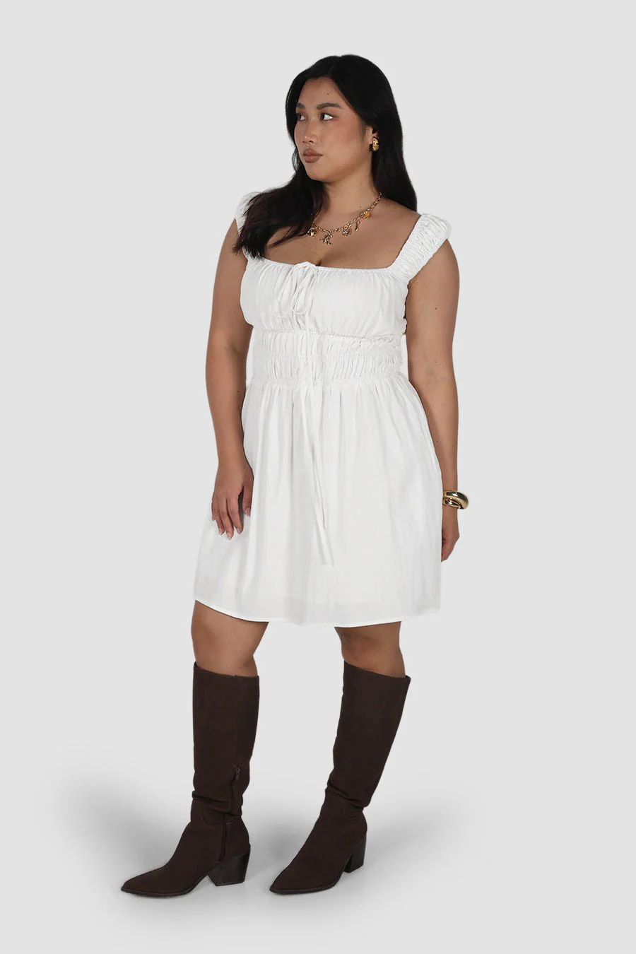 ROUX MINI DRESS WHITE - Image 3