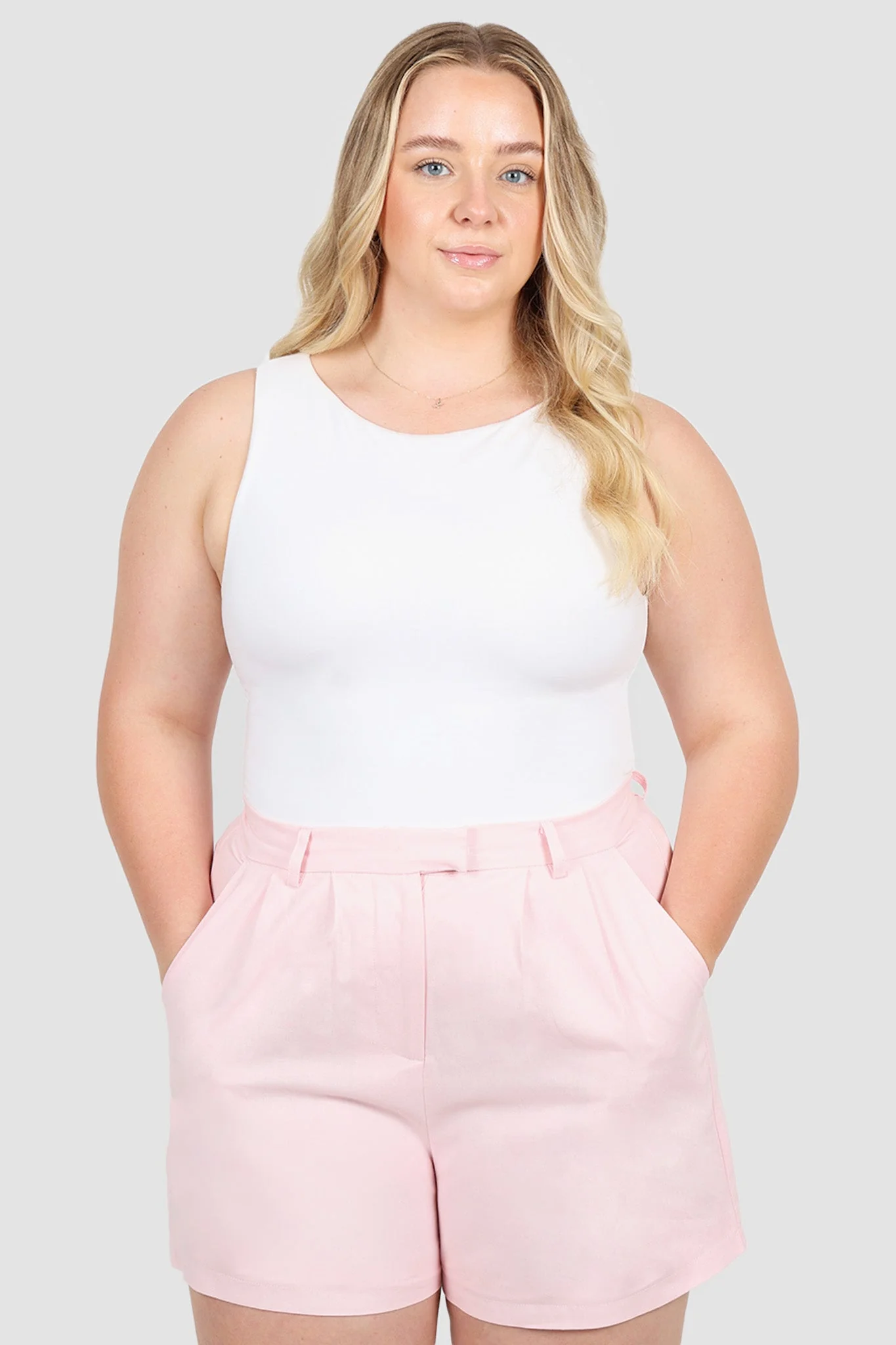 RUBEN LINEN BLEND SHORTS BALLERINA PINK - Image 13