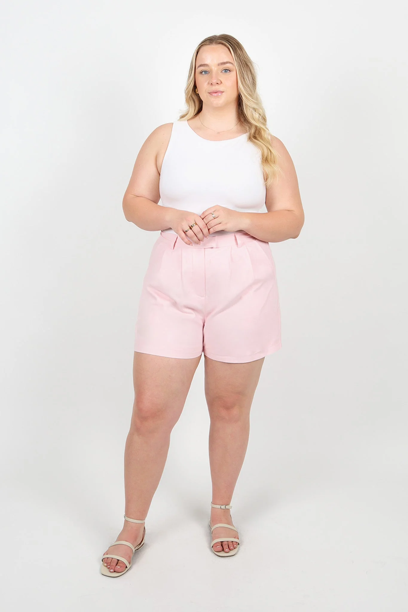 RUBEN LINEN BLEND SHORTS BALLERINA PINK - Image 14