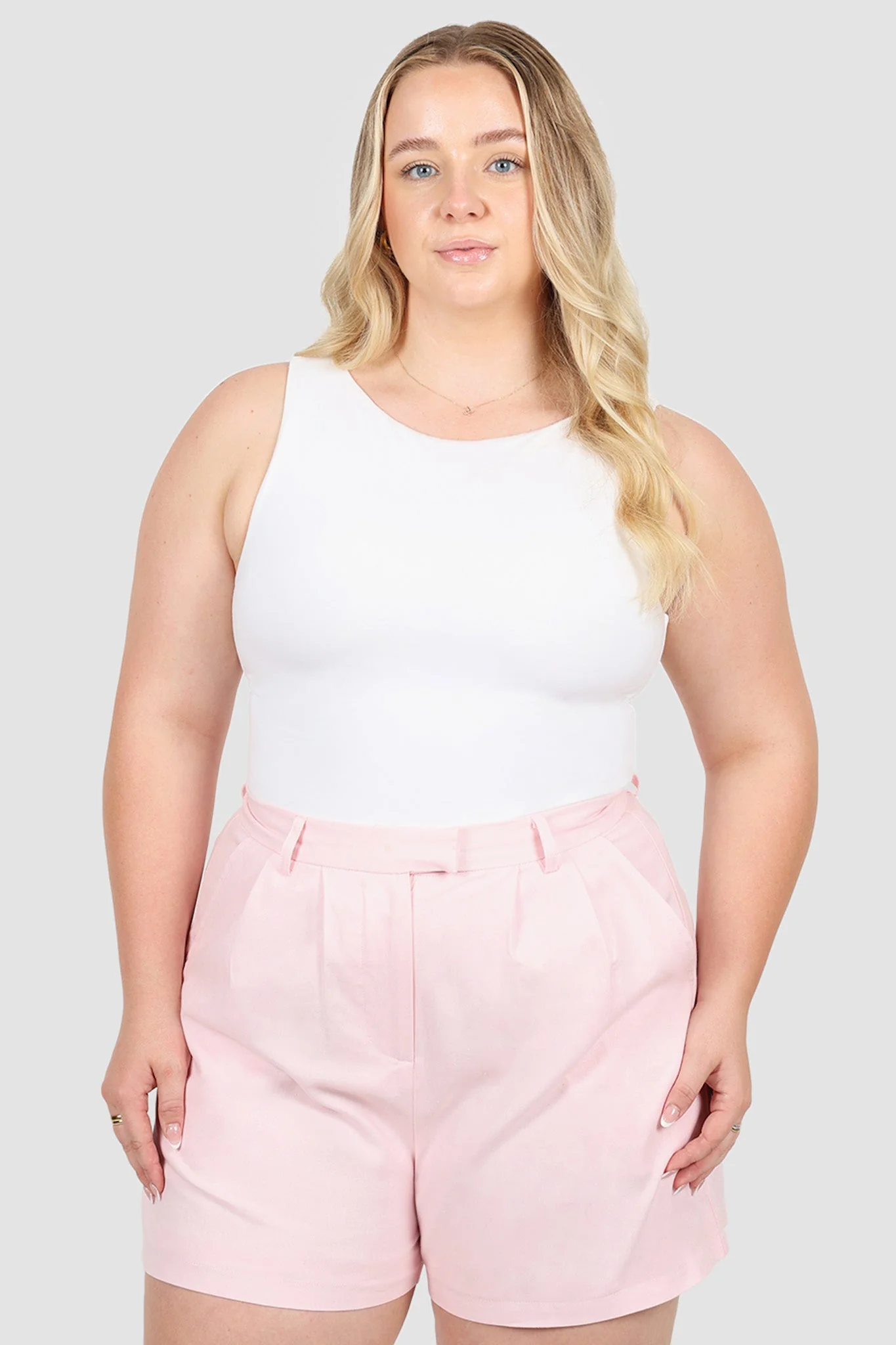 RUBEN LINEN BLEND SHORTS BALLERINA PINK - Image 15