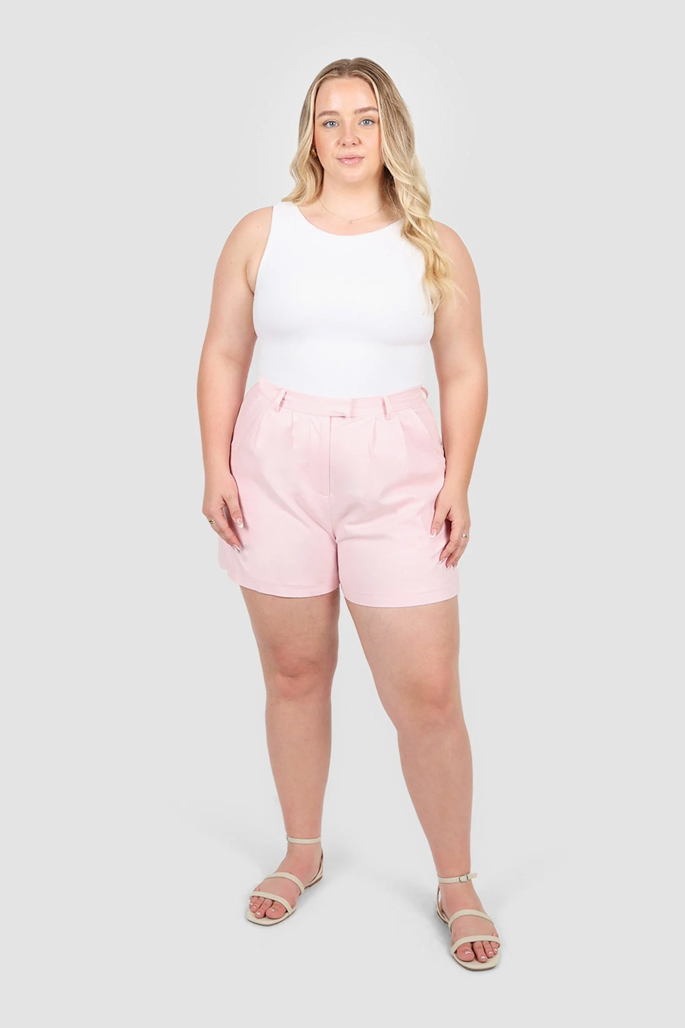 RUBEN LINEN BLEND SHORTS BALLERINA PINK - Image 17