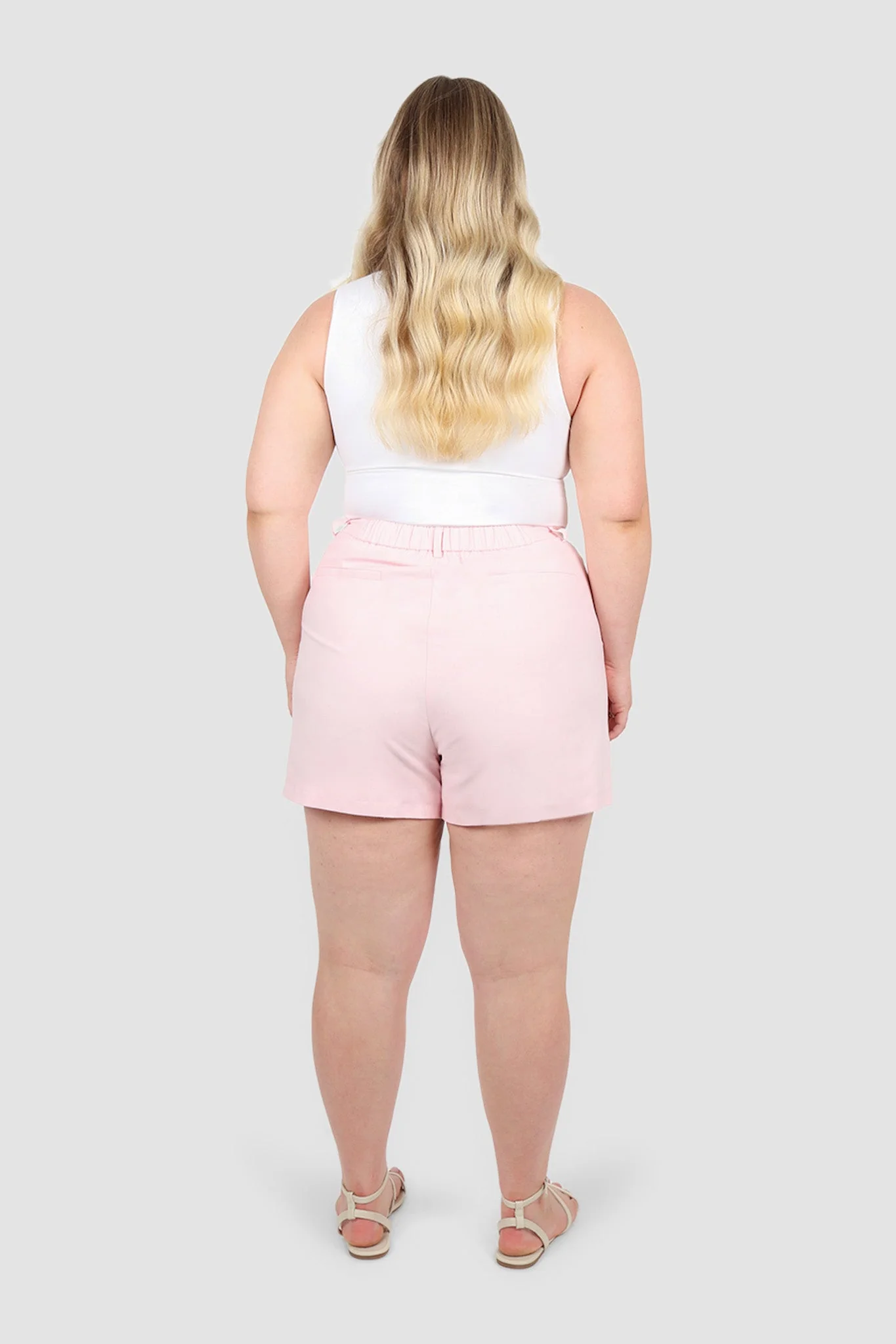 RUBEN LINEN BLEND SHORTS BALLERINA PINK - Image 18