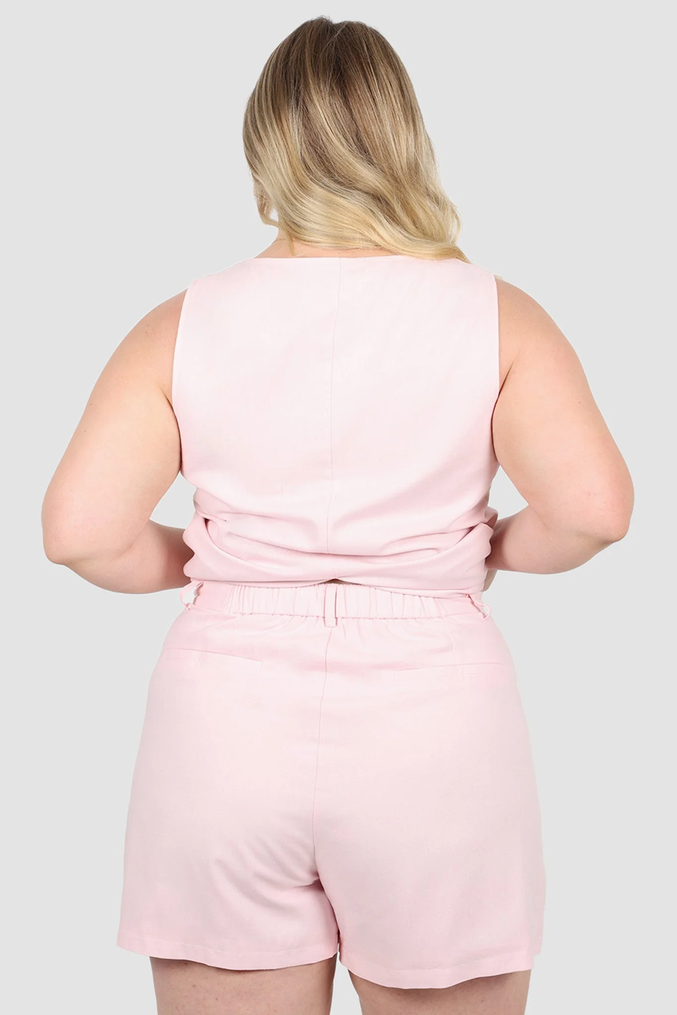 RUBEN LINEN BLEND SHORTS BALLERINA PINK - Image 9