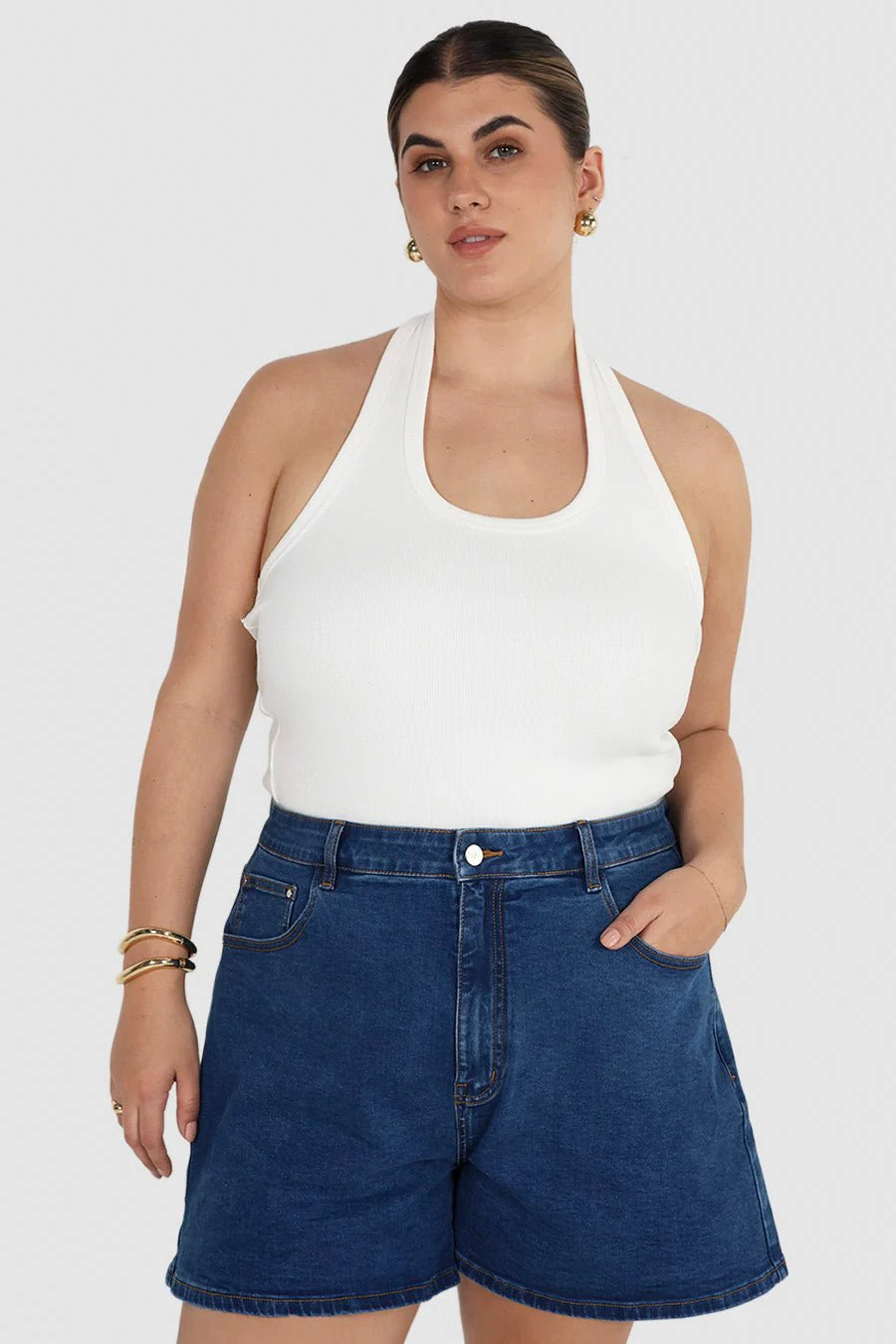 RYDER DENIM SHORTS MID BLUE - Image 2