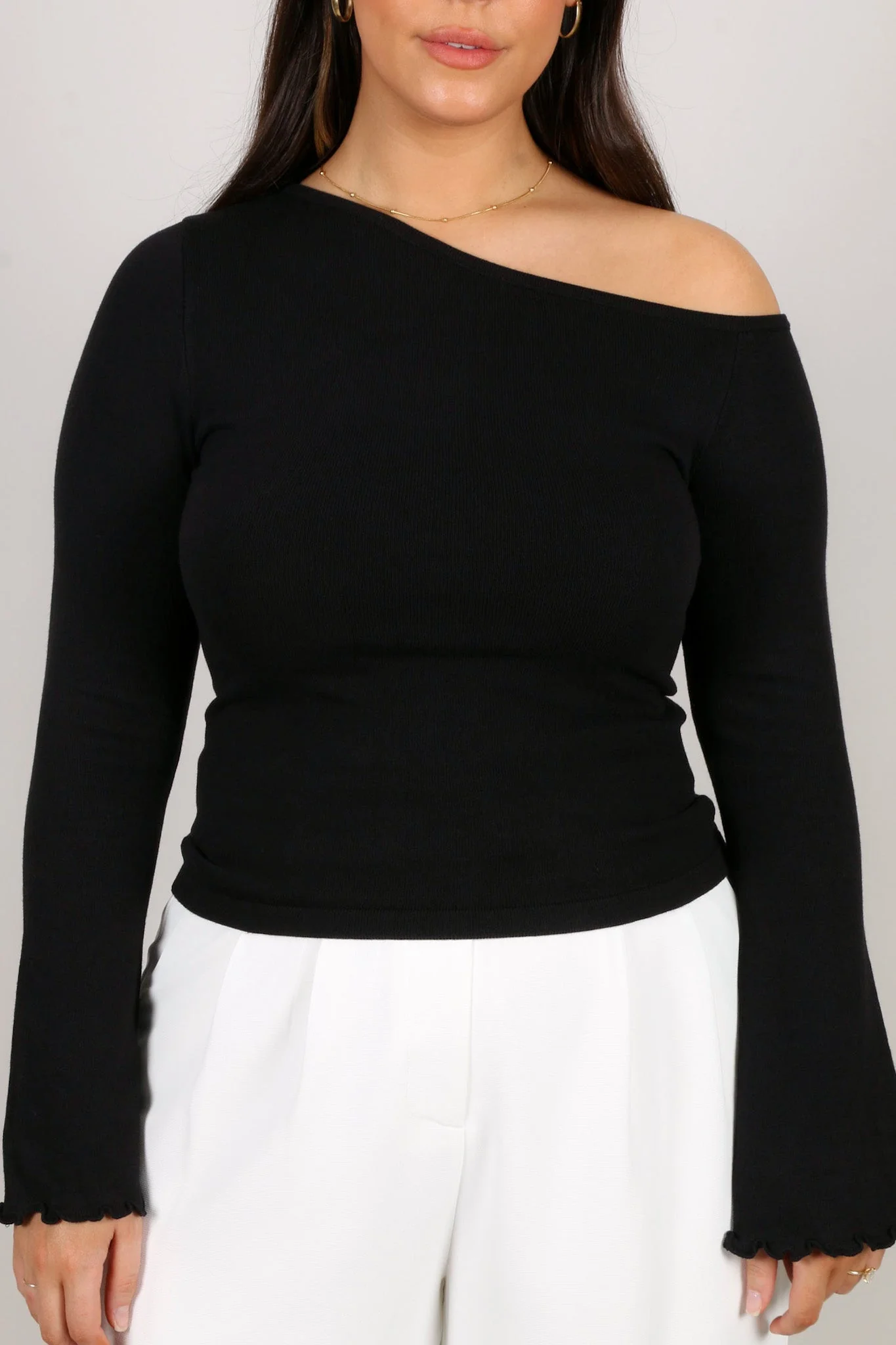 RYLIE KNIT TOP BLACK - Image 5