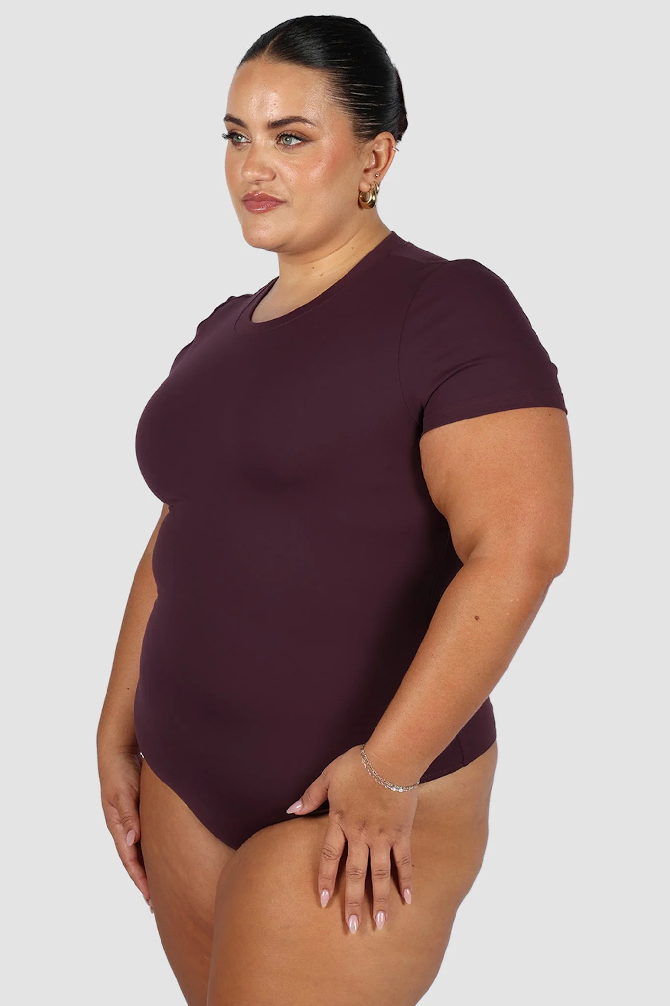 S/S BODYSUIT DEEP PLUM - Image 2
