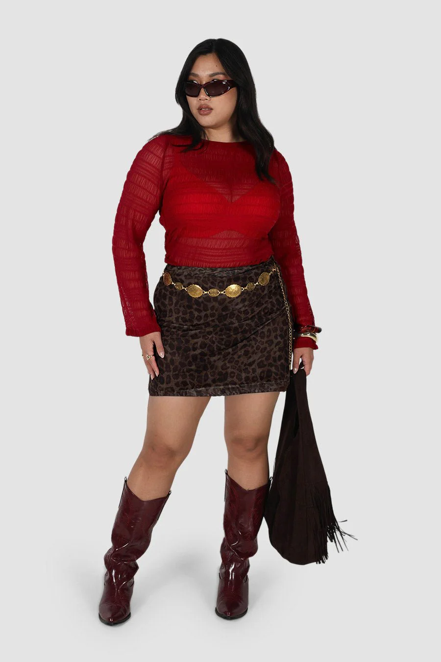 SABELA MINI SKIRT CHOC LEOPARD - Image 3