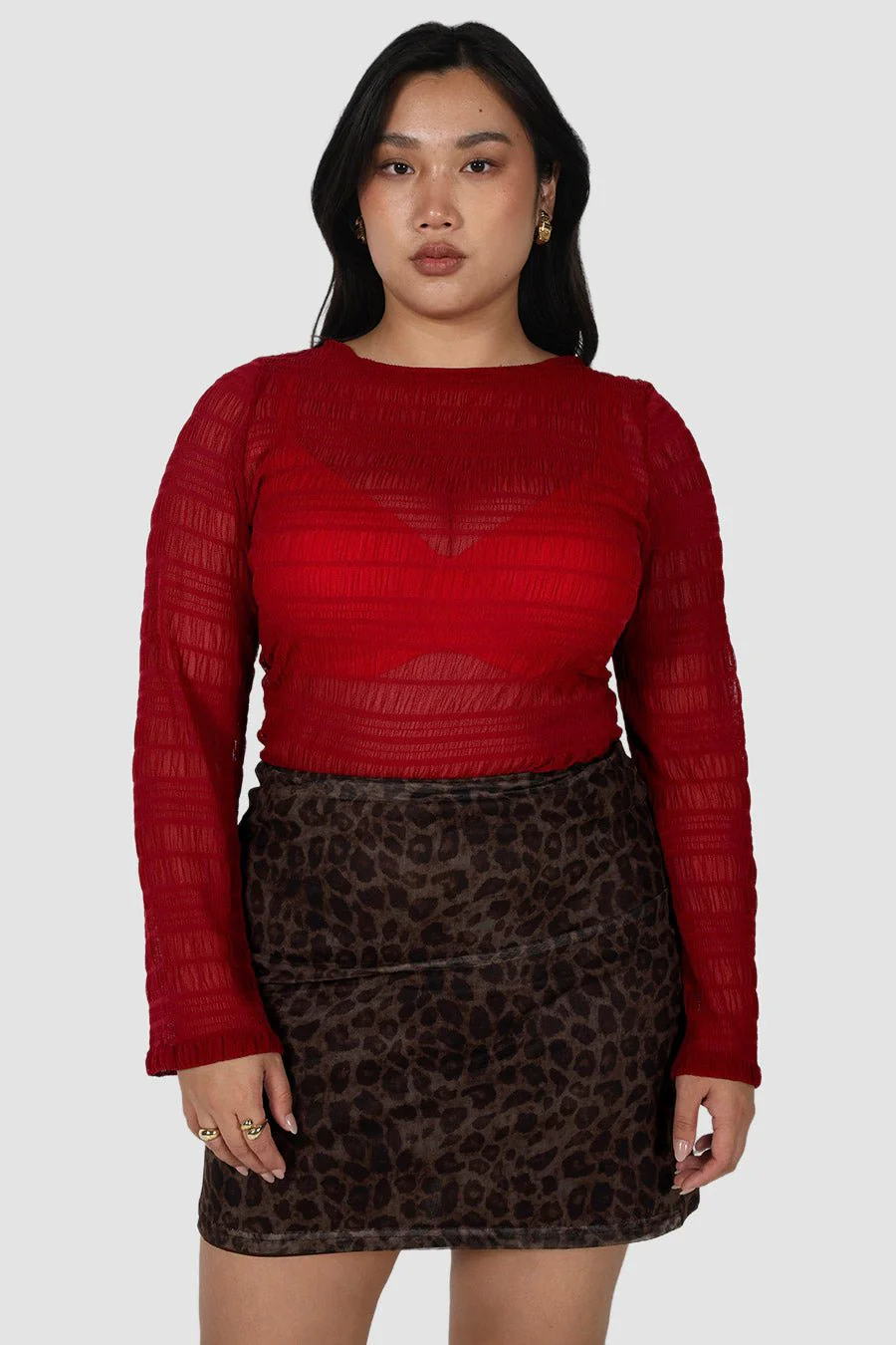 SABELA MINI SKIRT CHOC LEOPARD - Image 4