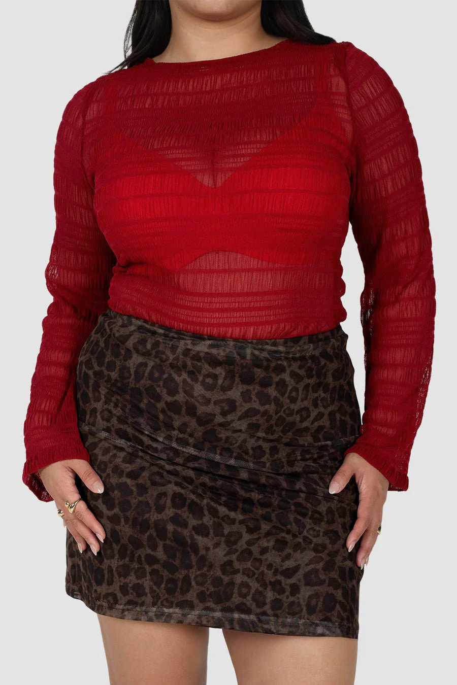 SABELA MINI SKIRT CHOC LEOPARD - Image 6