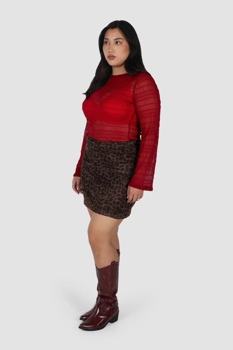 SABELA MINI SKIRT CHOC LEOPARD - Image 7