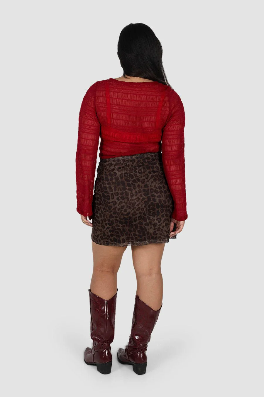 SABELA MINI SKIRT CHOC LEOPARD - Image 9