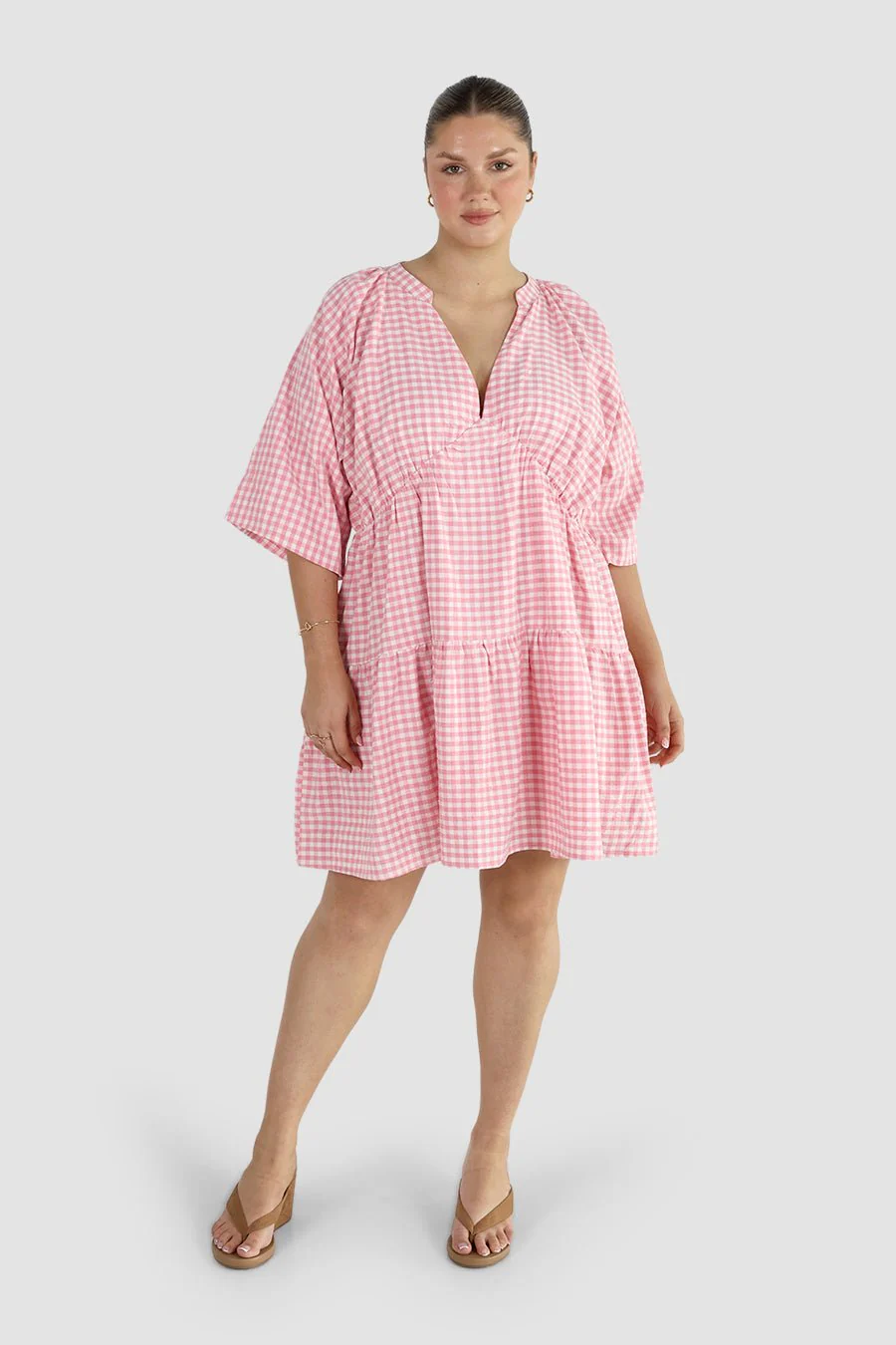 SALORA DRESS PINK GINGHAM - Image 2