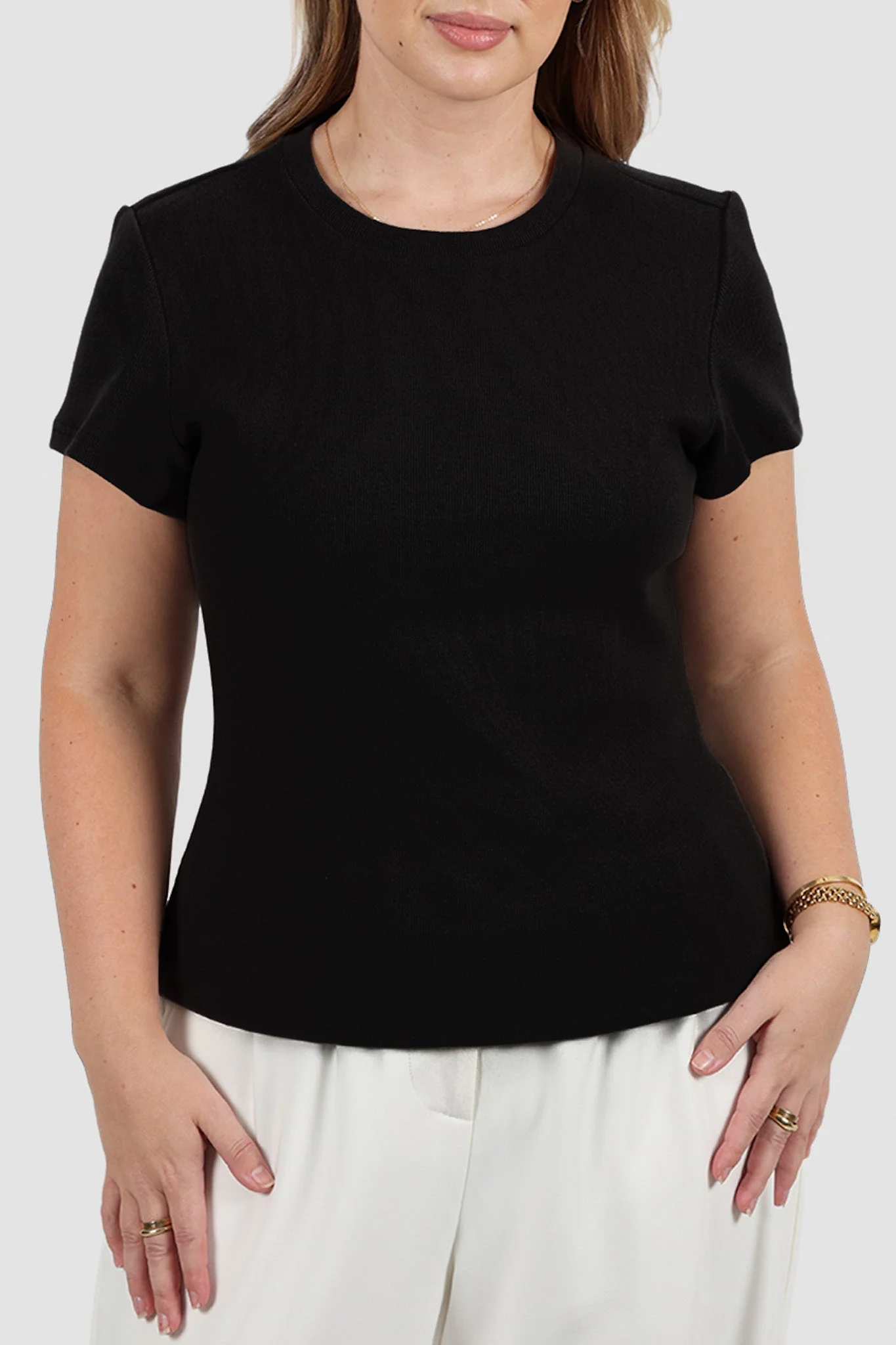 SAVANNAH RIB TEE BLACK - Image 4