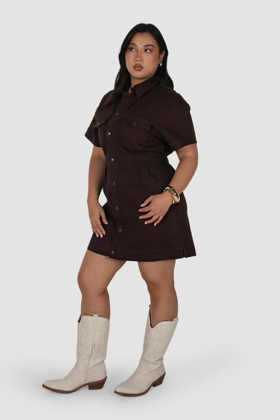 SAVEIRA DENIM DRESS ESPRESSO - Image 4