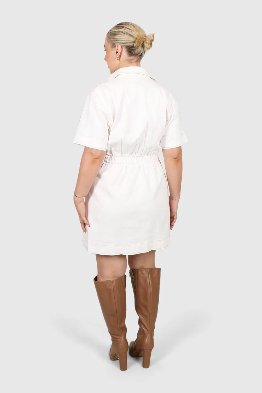 SAVEIRA DENIM DRESS WHITE - Image 7