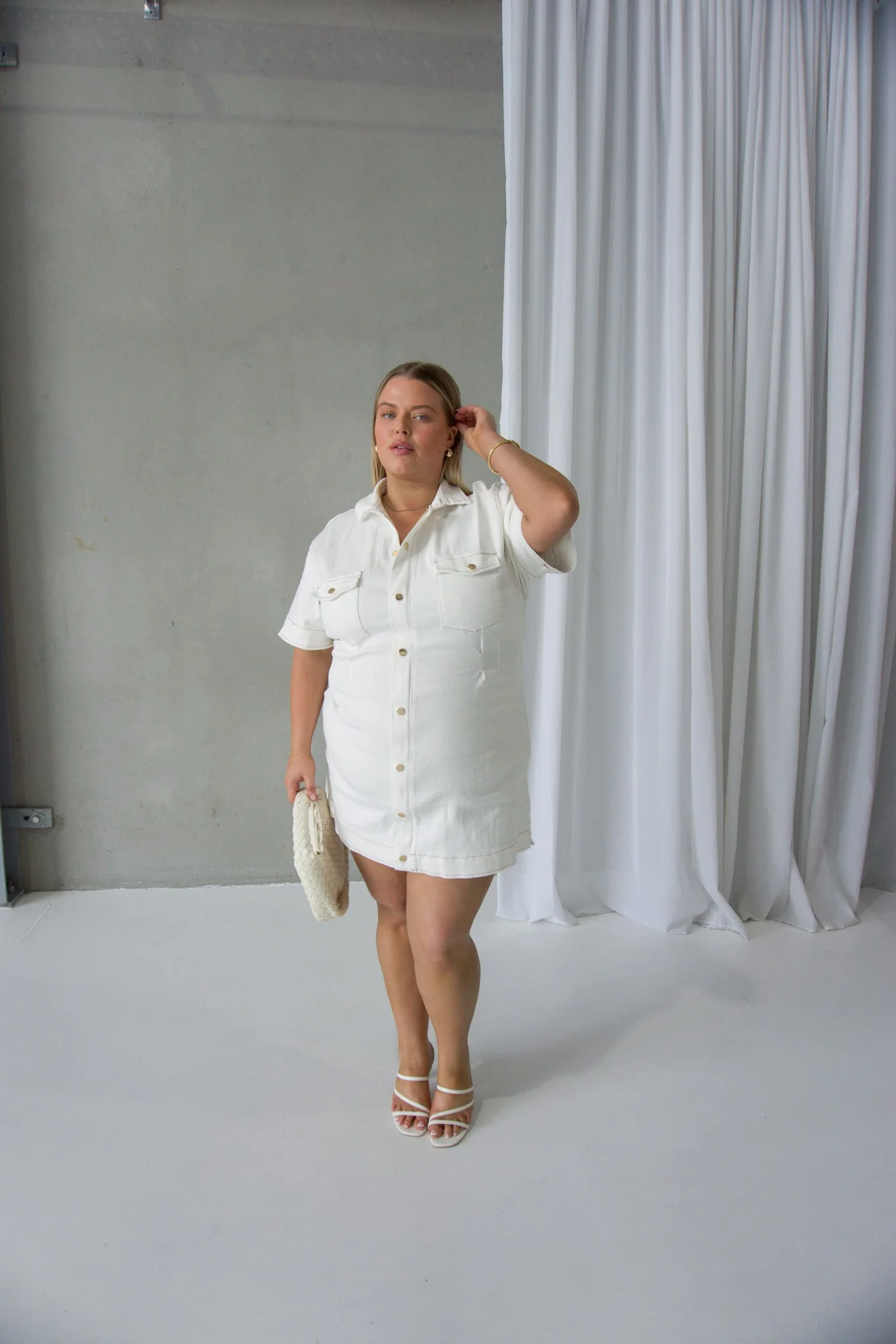 SAVEIRA DENIM DRESS WHITE - Image 9