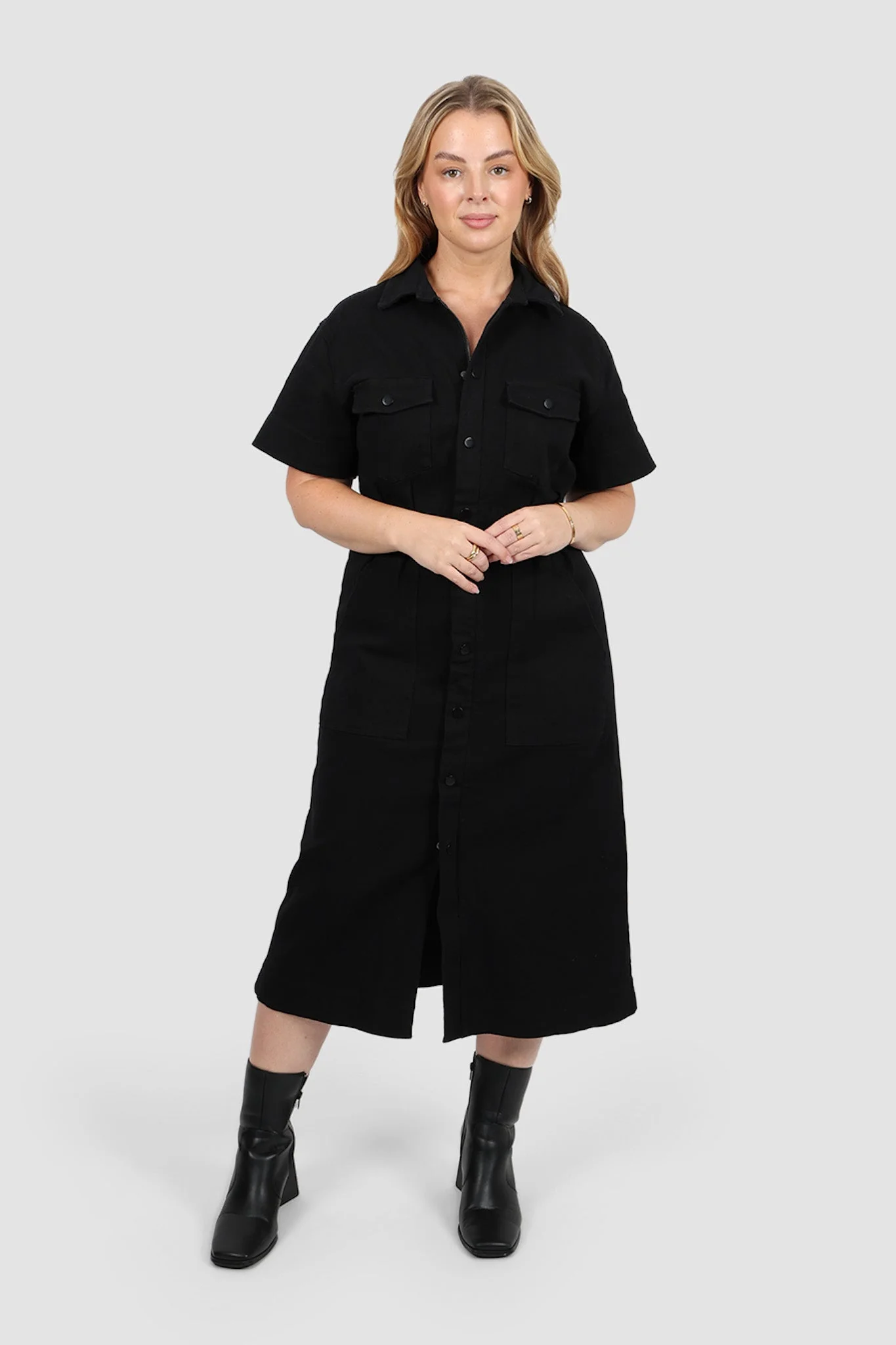 SAVEIRA DENIM MIDI DRESS BLACKOUT - Image 10