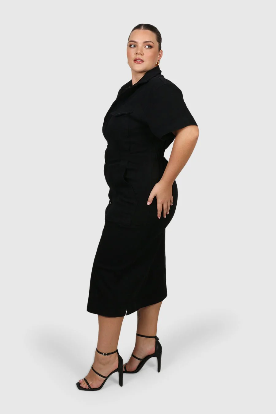 SAVEIRA DENIM MIDI DRESS BLACKOUT - Image 14