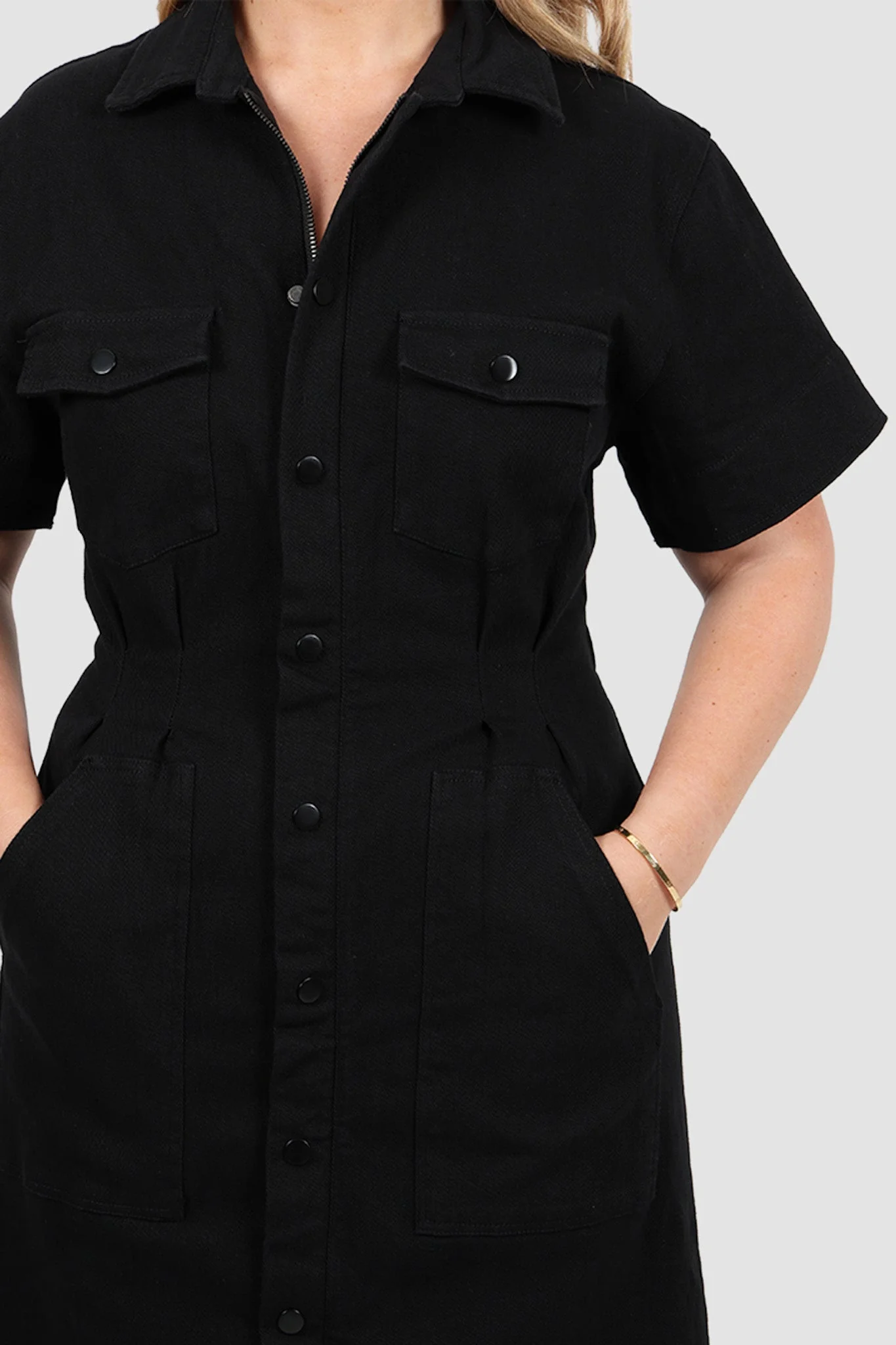 SAVEIRA DENIM MIDI DRESS BLACKOUT - Image 3