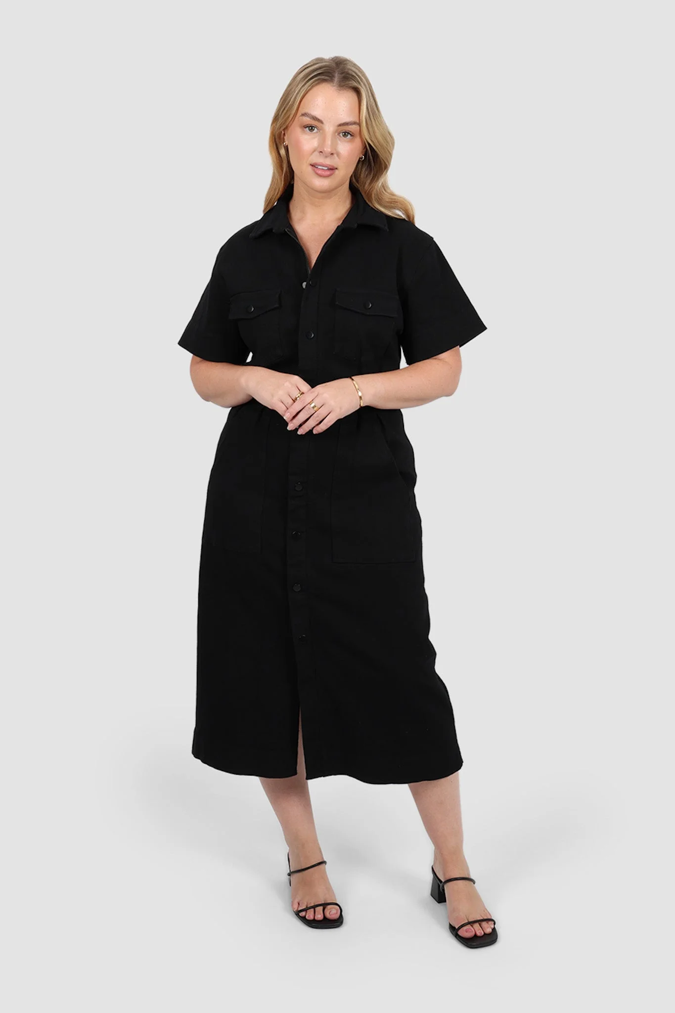 SAVEIRA DENIM MIDI DRESS BLACKOUT - Image 5