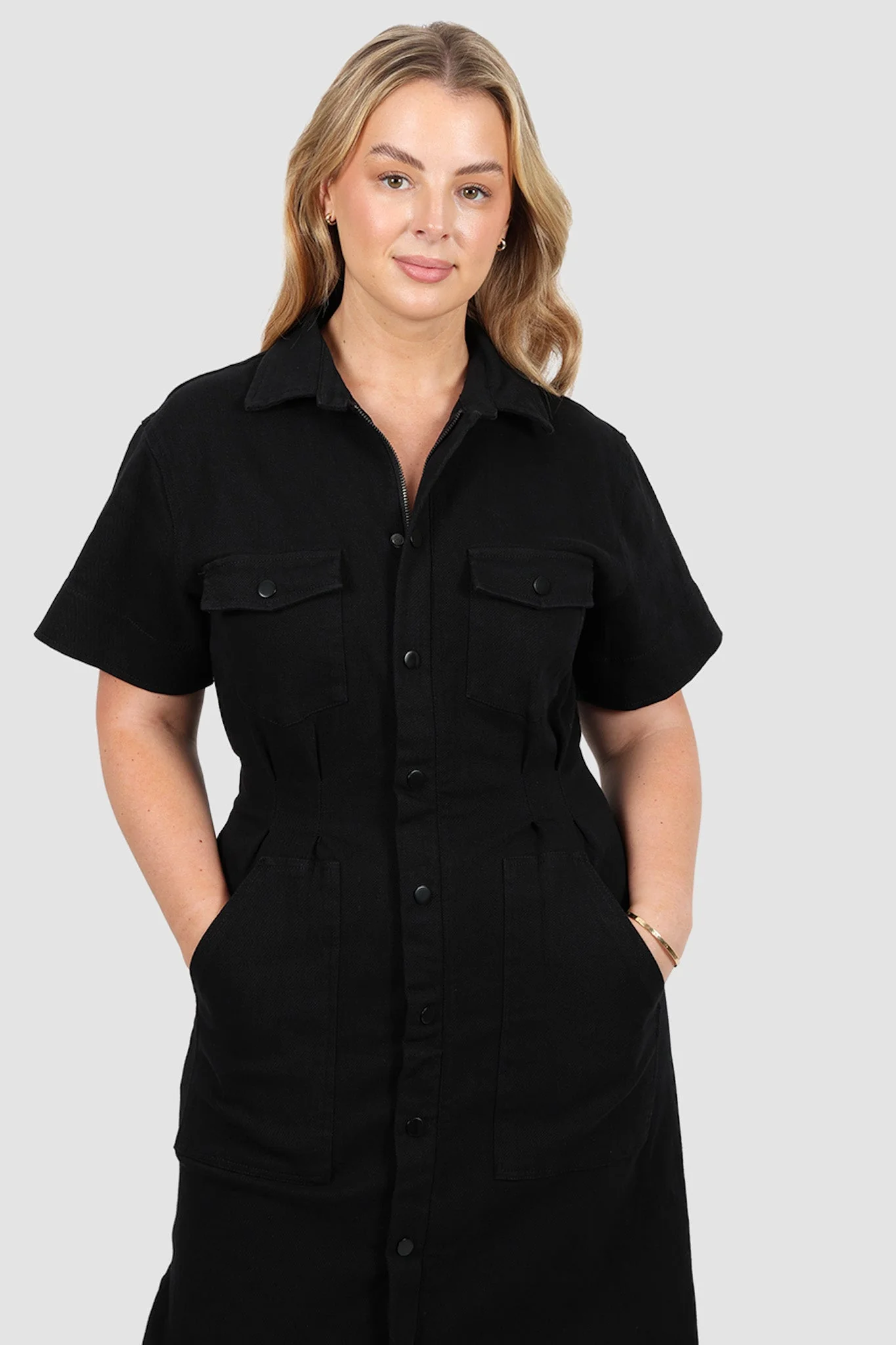 SAVEIRA DENIM MIDI DRESS BLACKOUT - Image 6