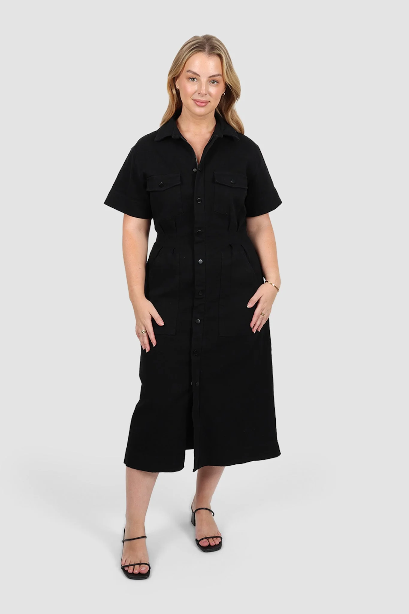 SAVEIRA DENIM MIDI DRESS BLACKOUT - Image 8