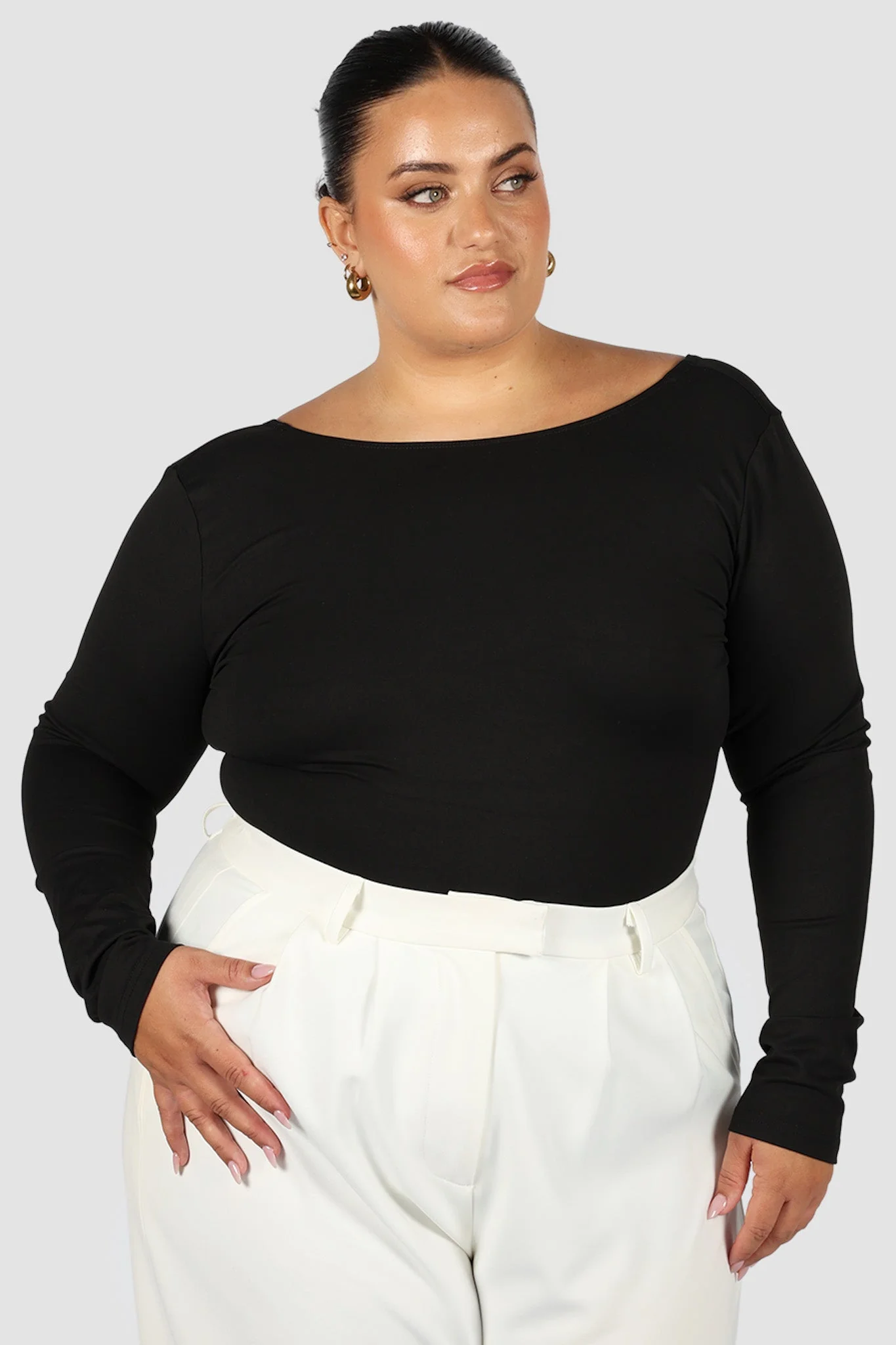 SCOOP BACK BODYSUIT BLACK - Image 9