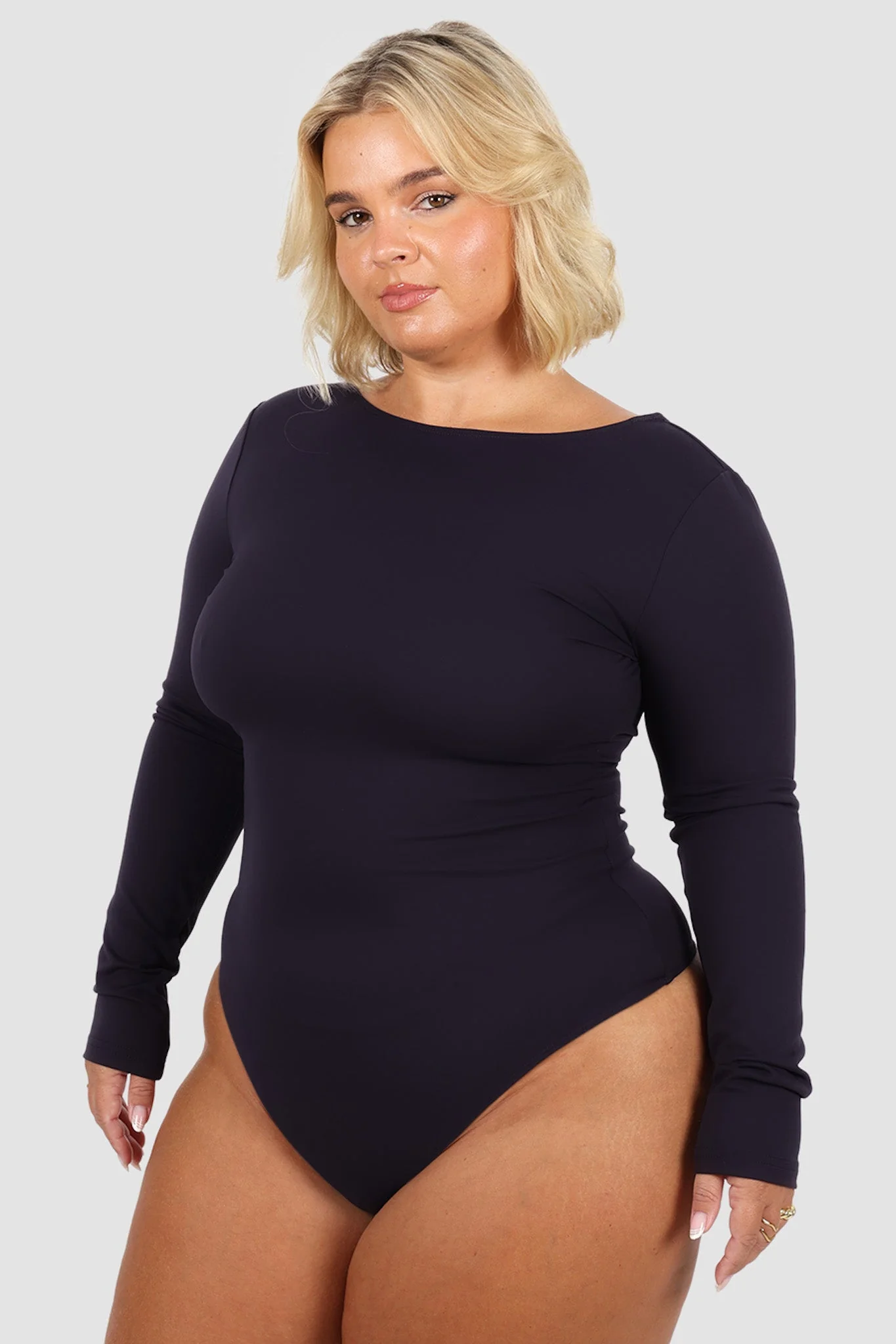 SCOOP BACK BODYSUIT NAVY - Image 2