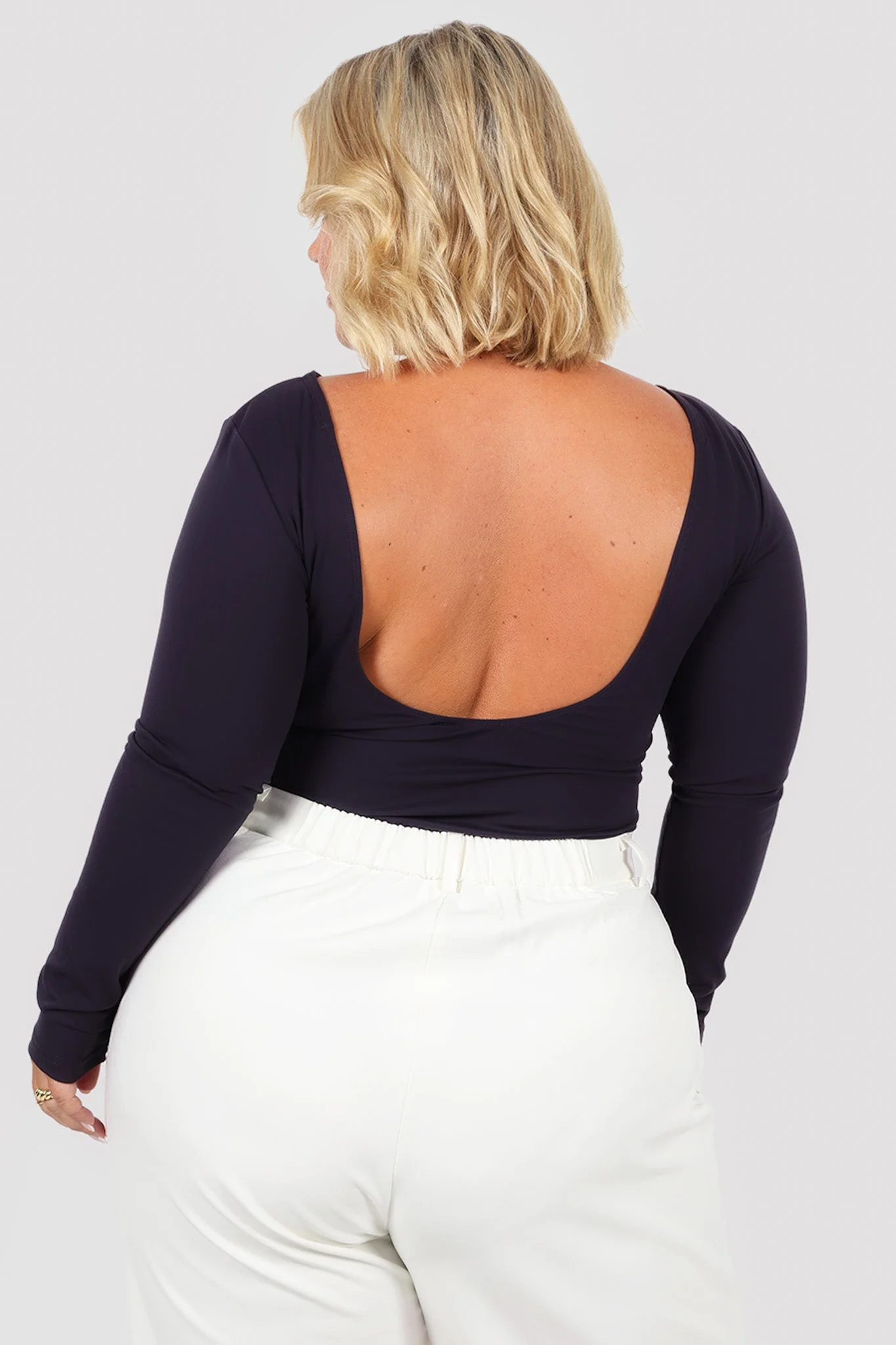 SCOOP BACK BODYSUIT NAVY - Image 5