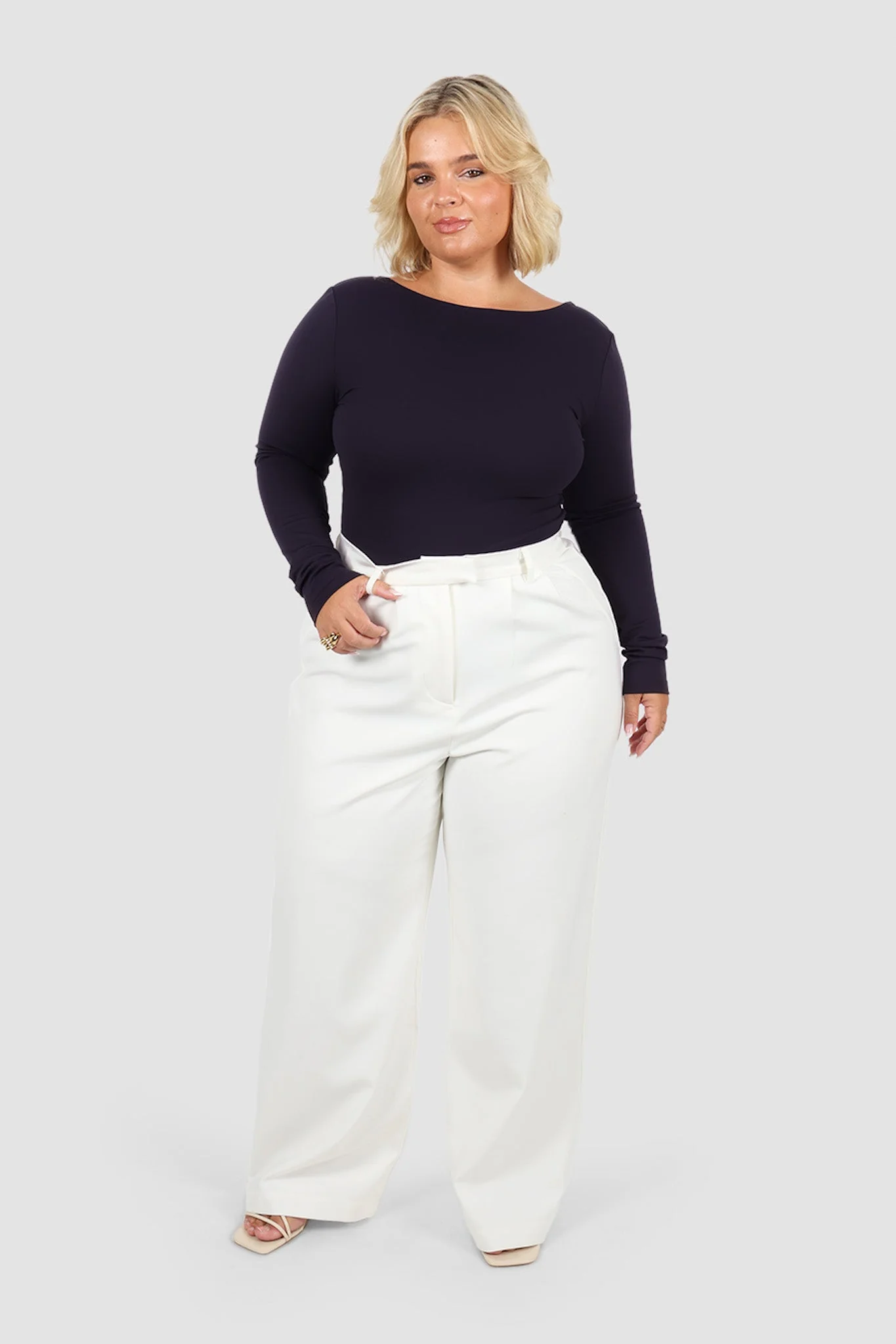 SCOOP BACK BODYSUIT NAVY - Image 7