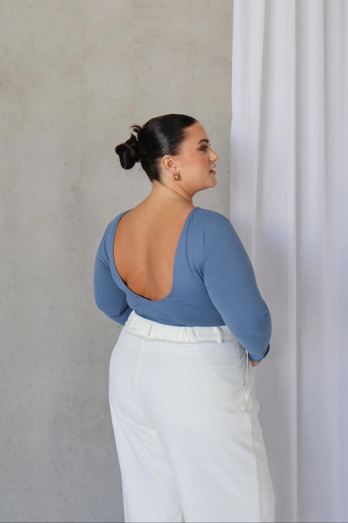 SCOOP BACK BODYSUIT SLATE - Image 2