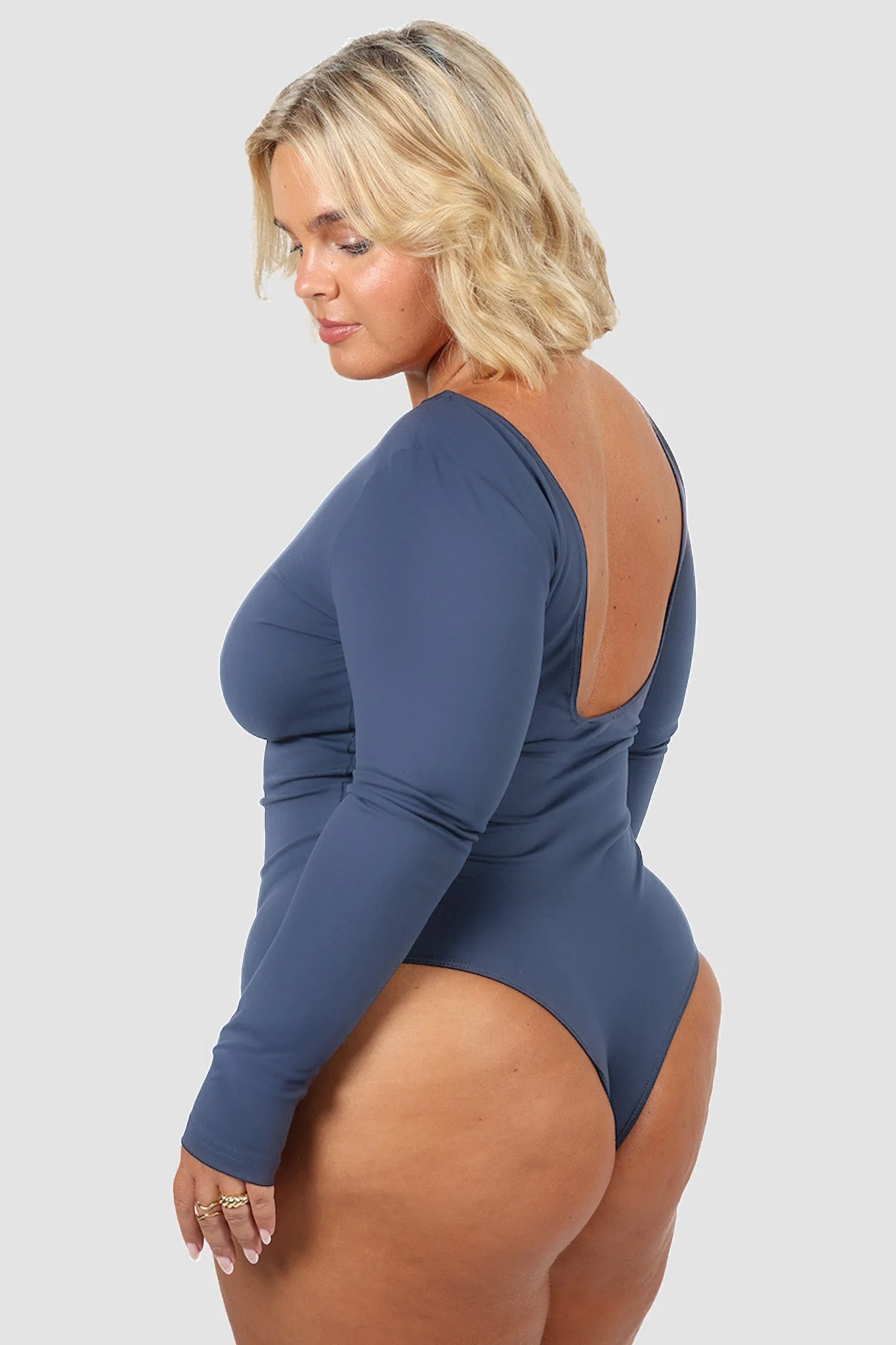 SCOOP BACK BODYSUIT SLATE - Image 4