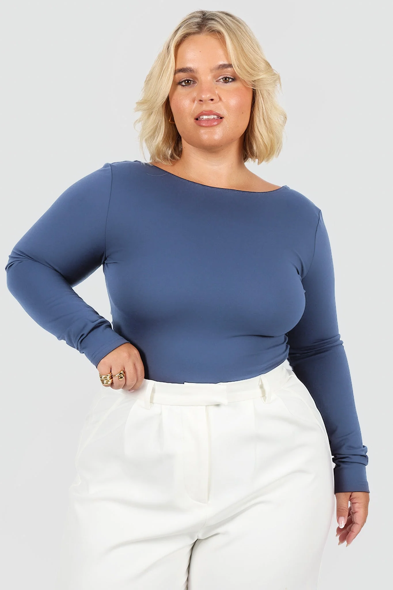 SCOOP BACK BODYSUIT SLATE - Image 5