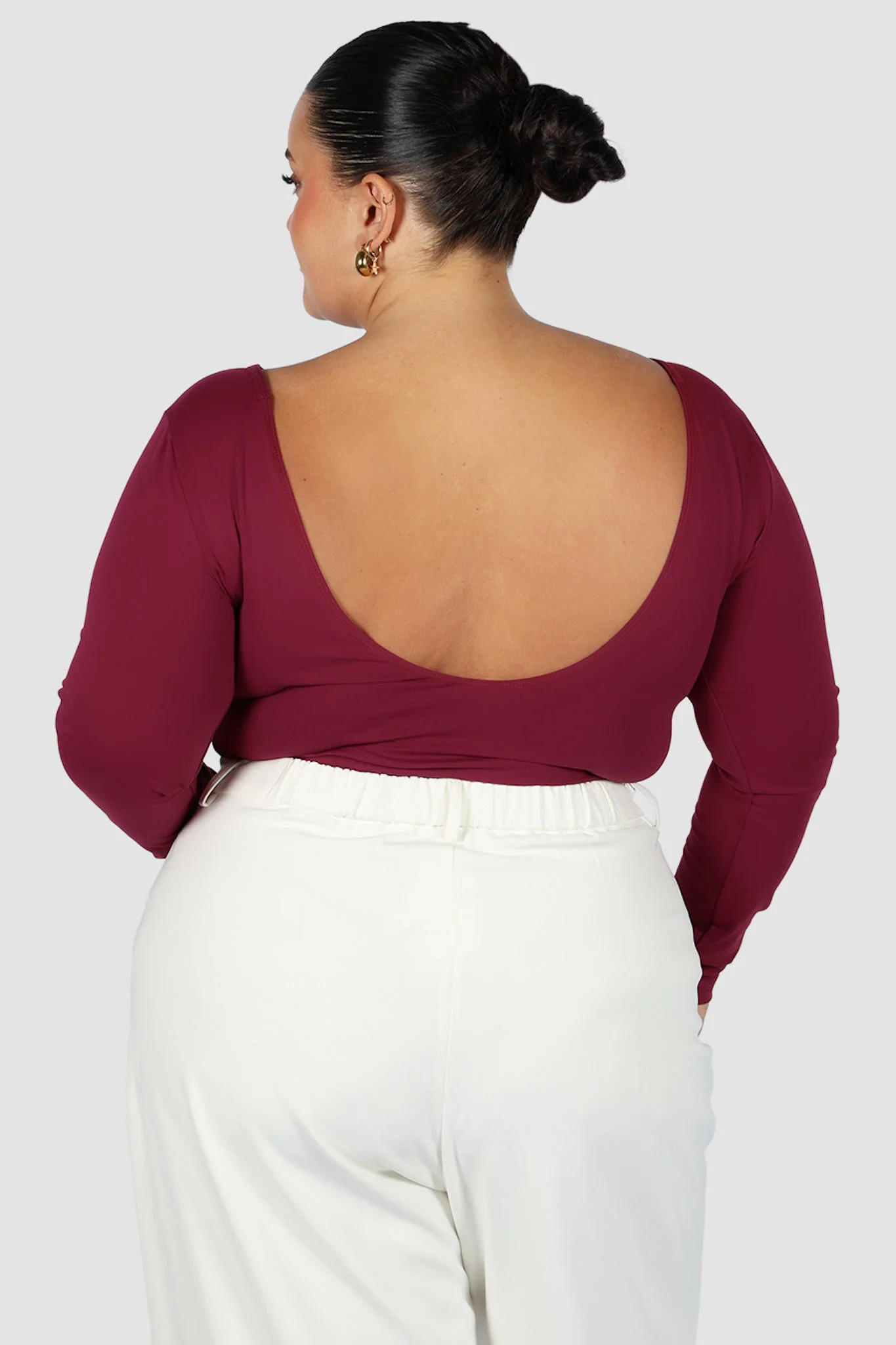 SCOOP BACK BODYSUIT WINE - Image 2