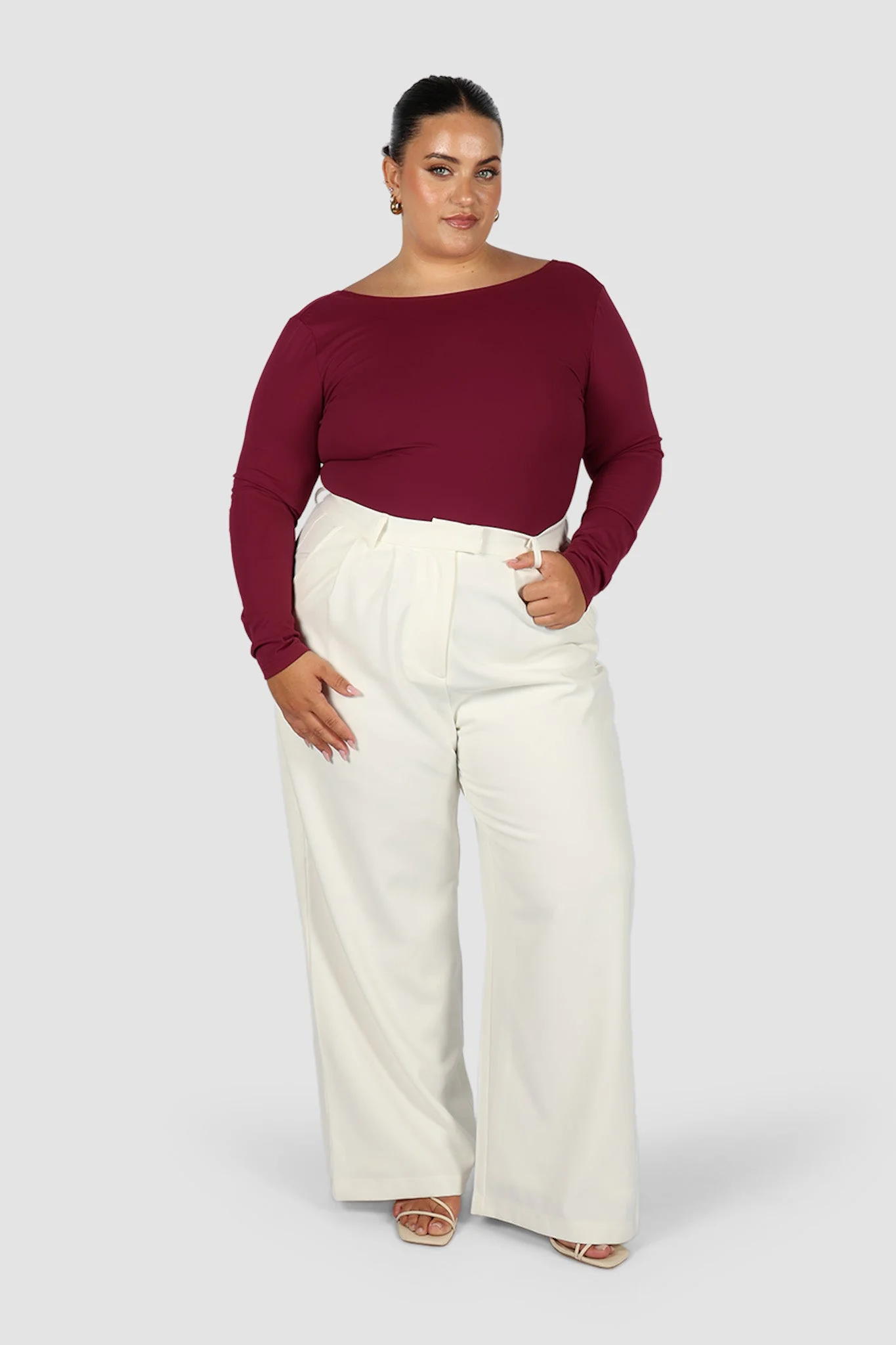 SCOOP BACK BODYSUIT WINE - Image 3