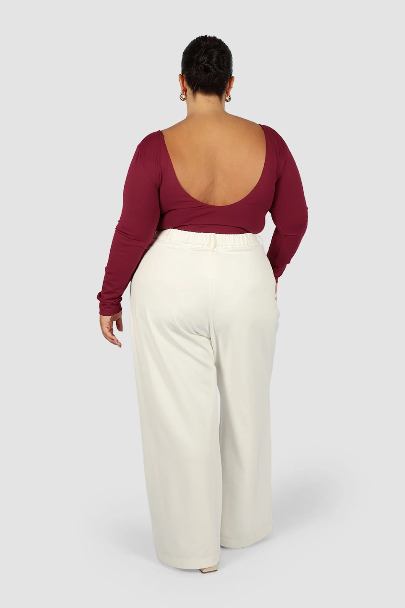 SCOOP BACK BODYSUIT WINE - Image 4