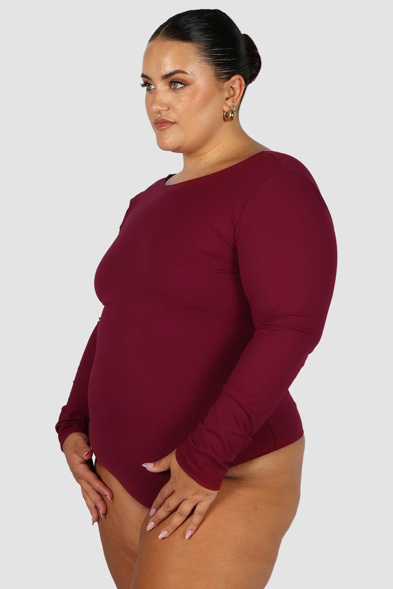 SCOOP BACK BODYSUIT WINE - Image 5