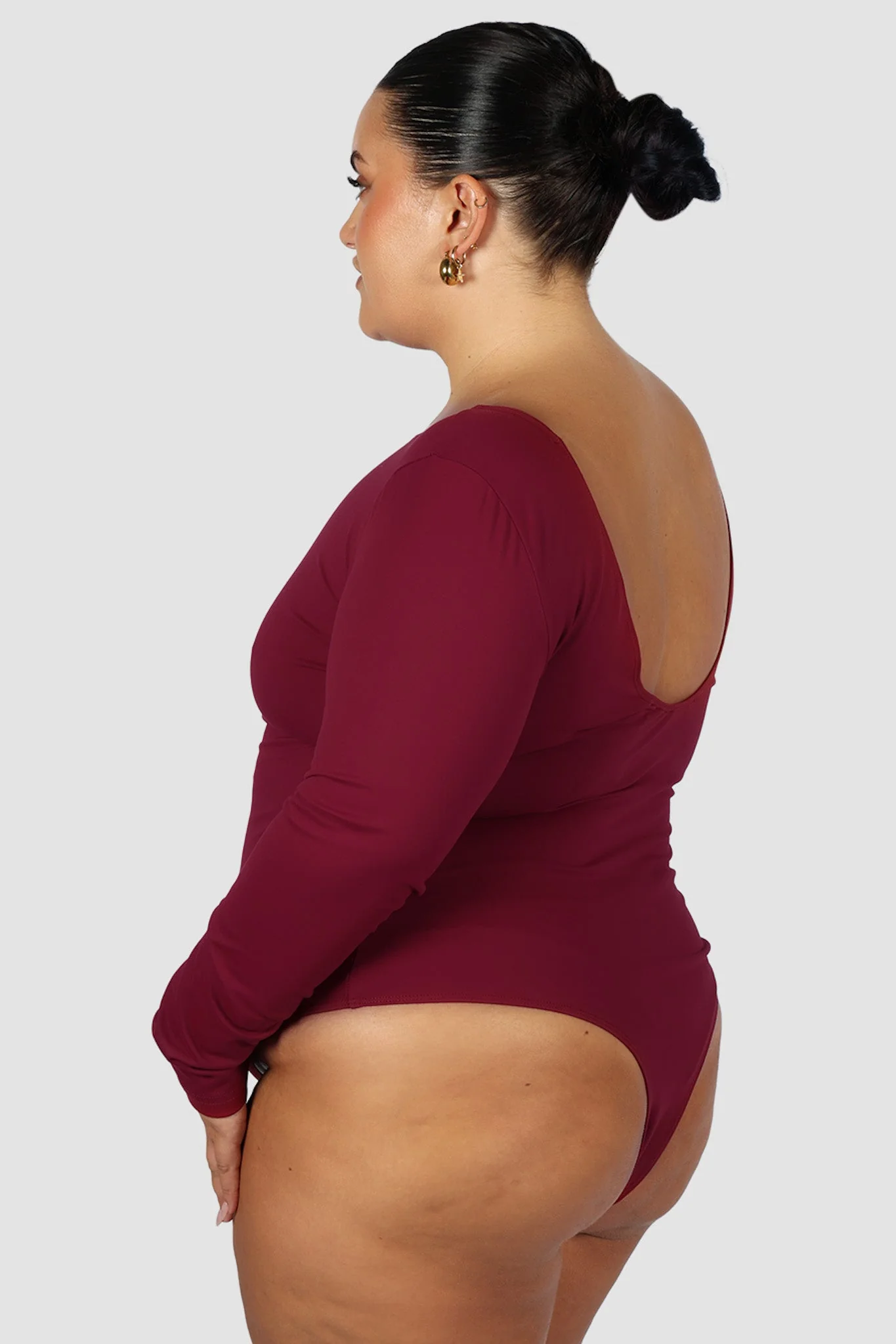 SCOOP BACK BODYSUIT WINE - Image 6