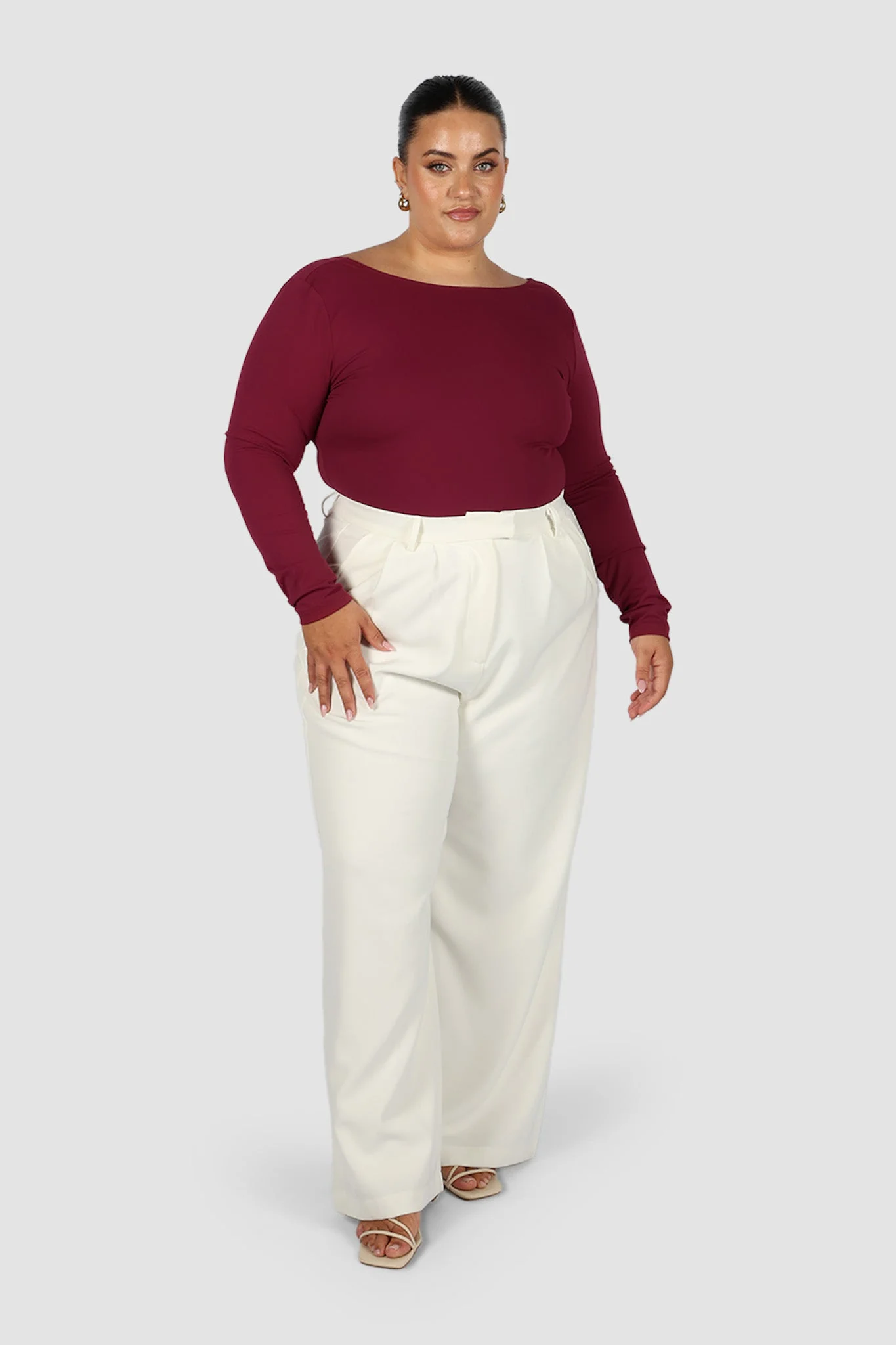 SCOOP BACK BODYSUIT WINE - Image 7