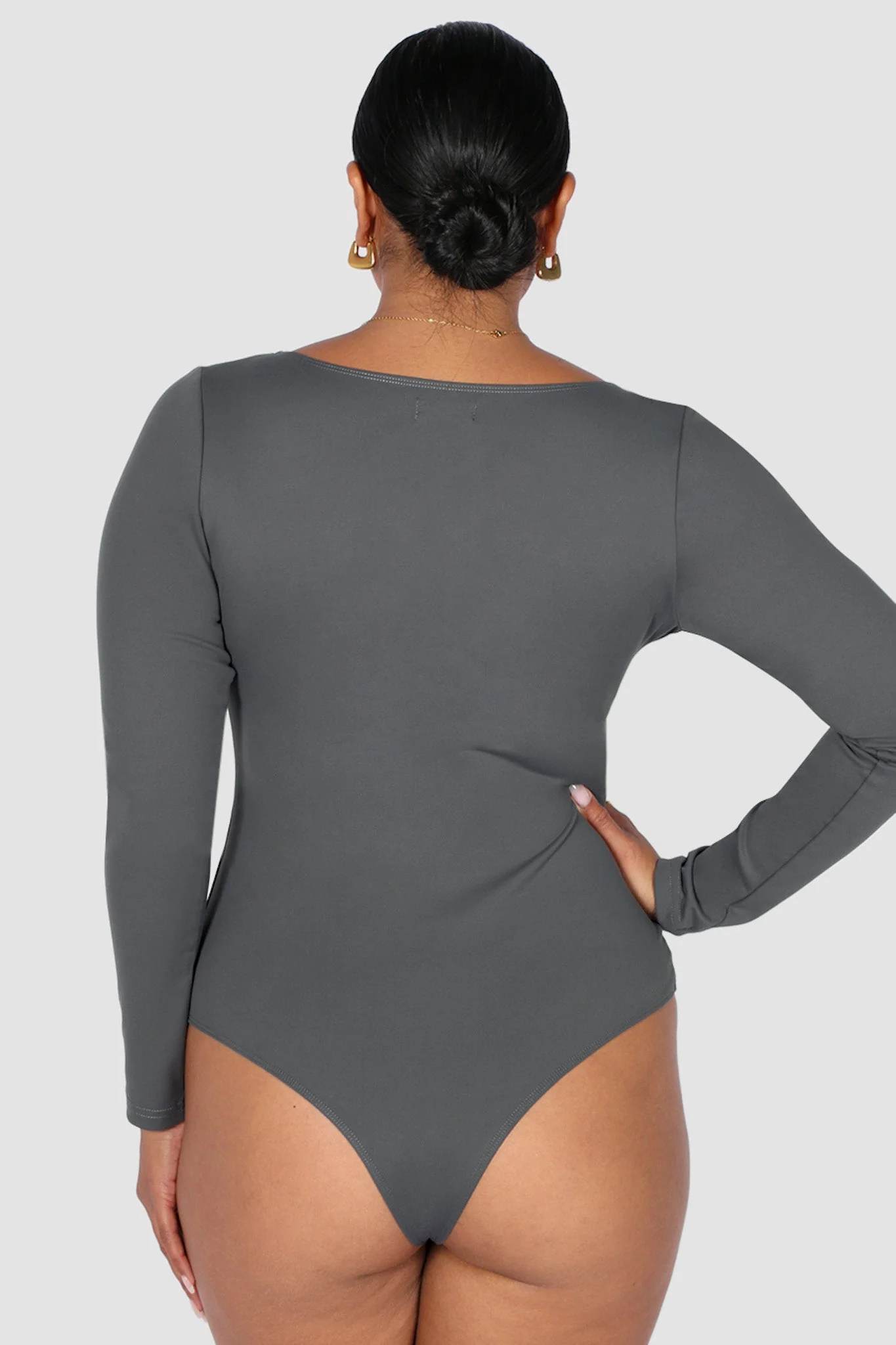 SCOOP NECK BODYSUIT GREY - Image 6