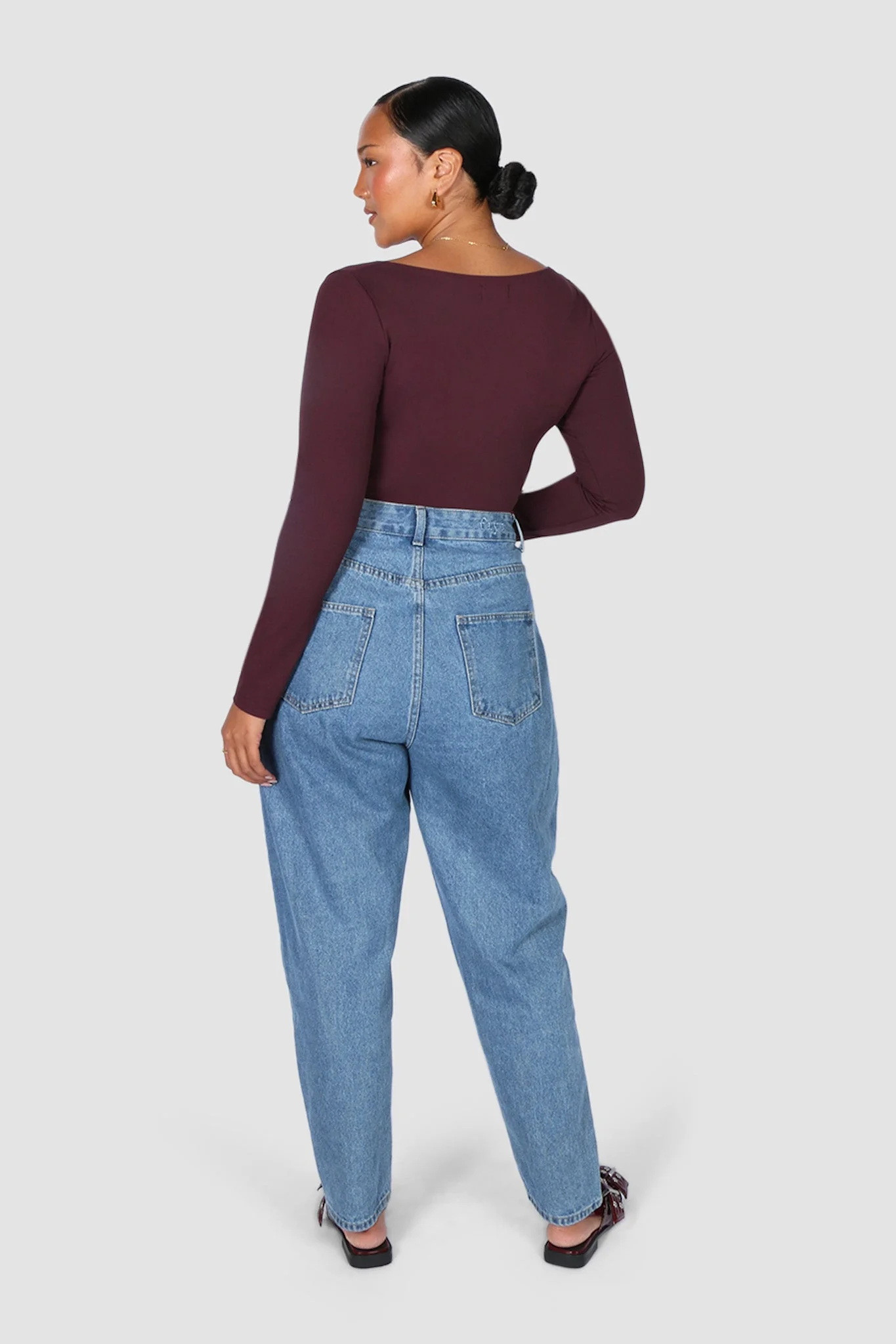 SCOOP NECK BODYSUIT DEEP PLUM - Image 9
