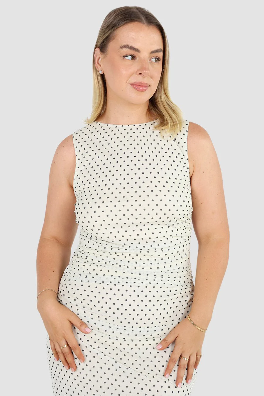 SELAYA DRESS WHITE SPOT - Image 3