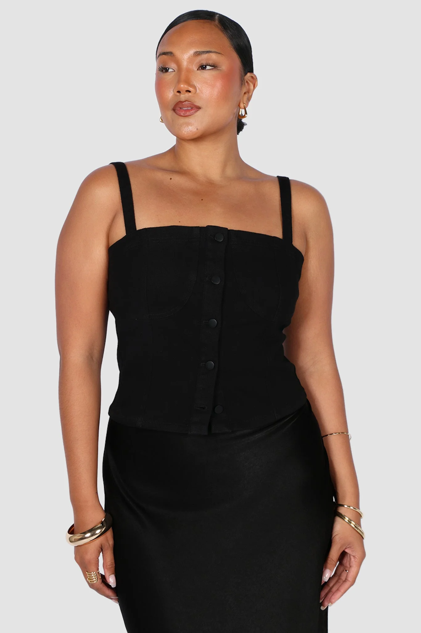 SIREN DENIM TOP BLACK - Image 4