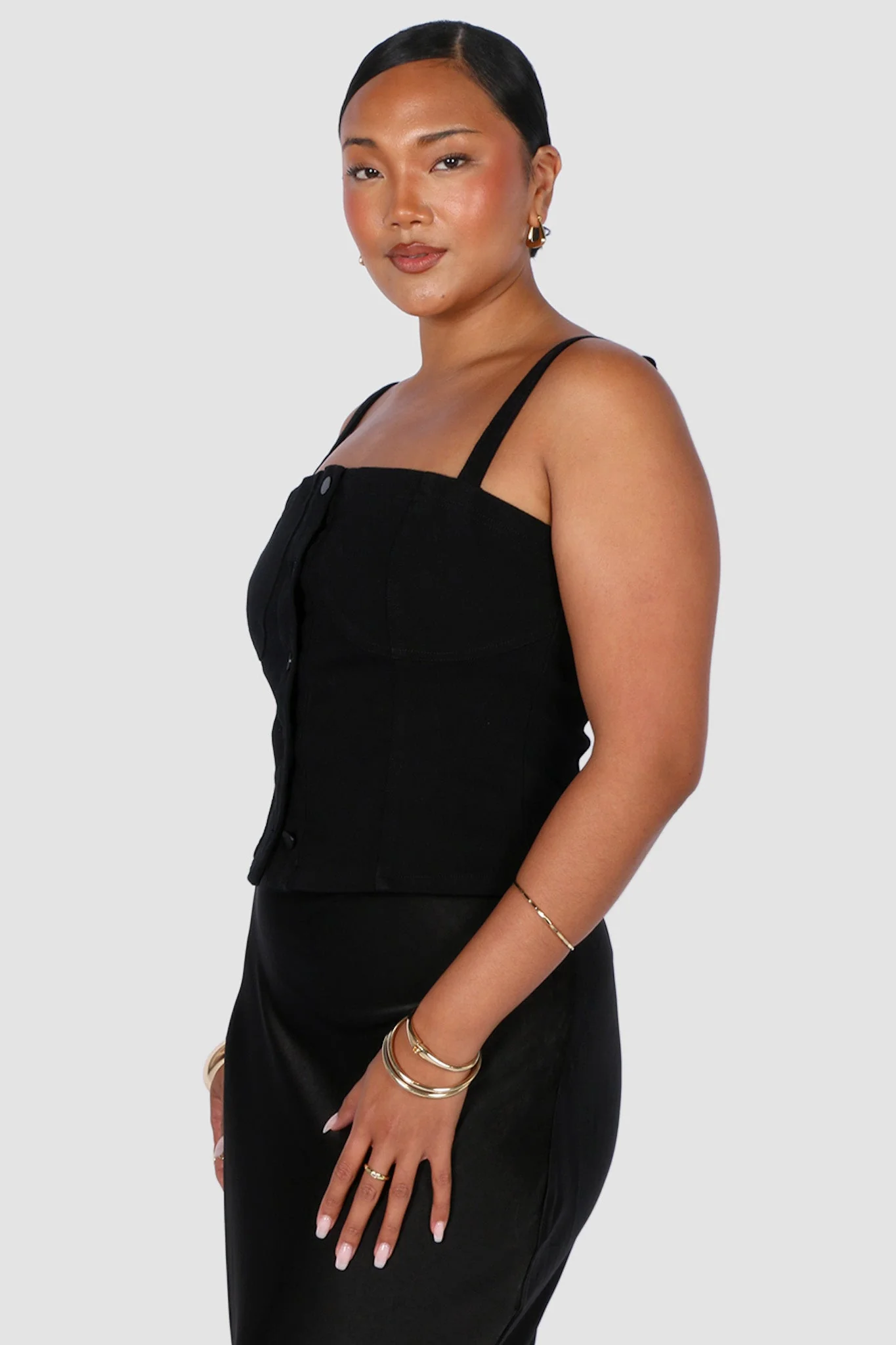 SIREN DENIM TOP BLACK - Image 6