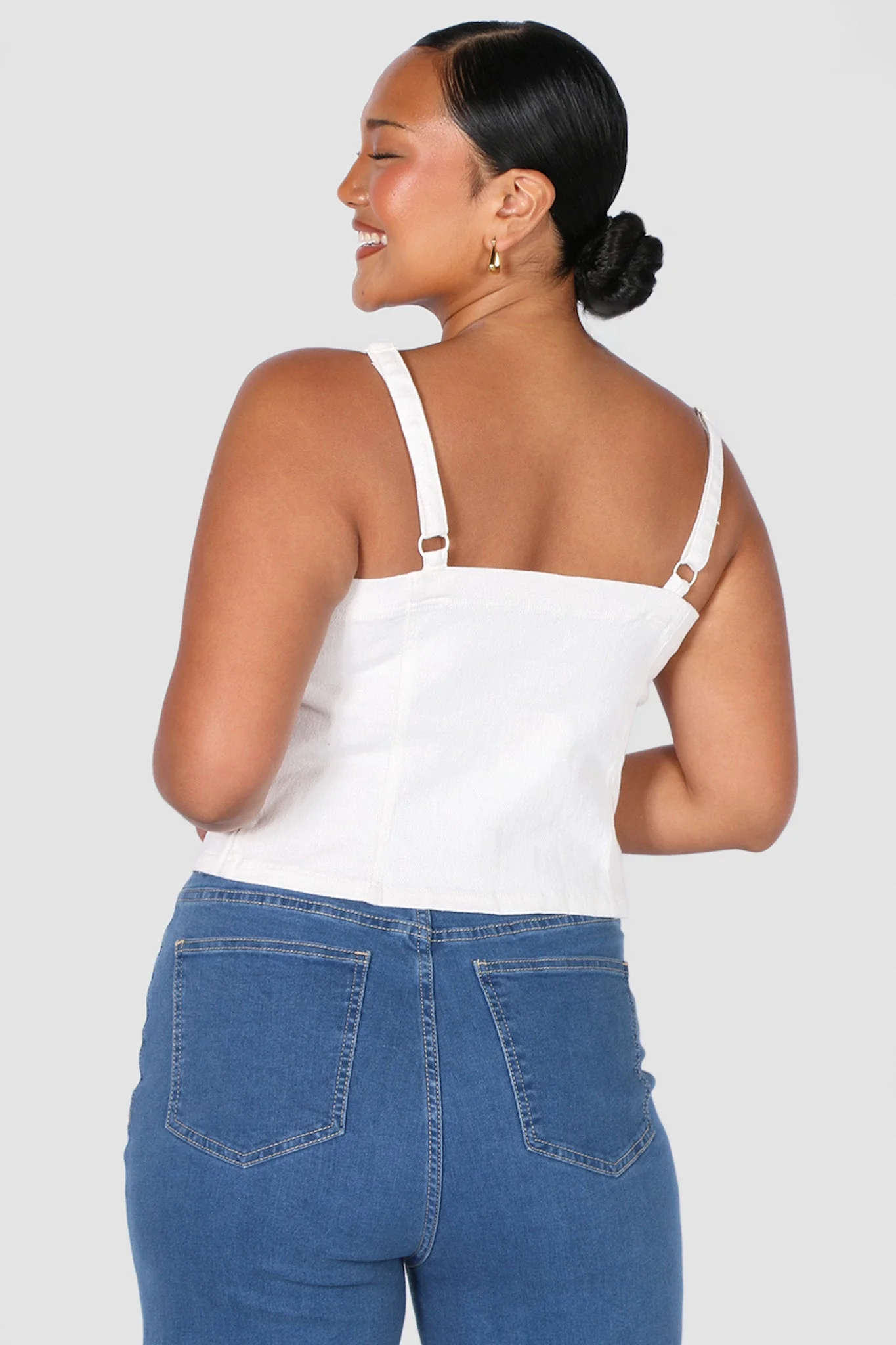 SIREN DENIM TOP WHITE - Image 4